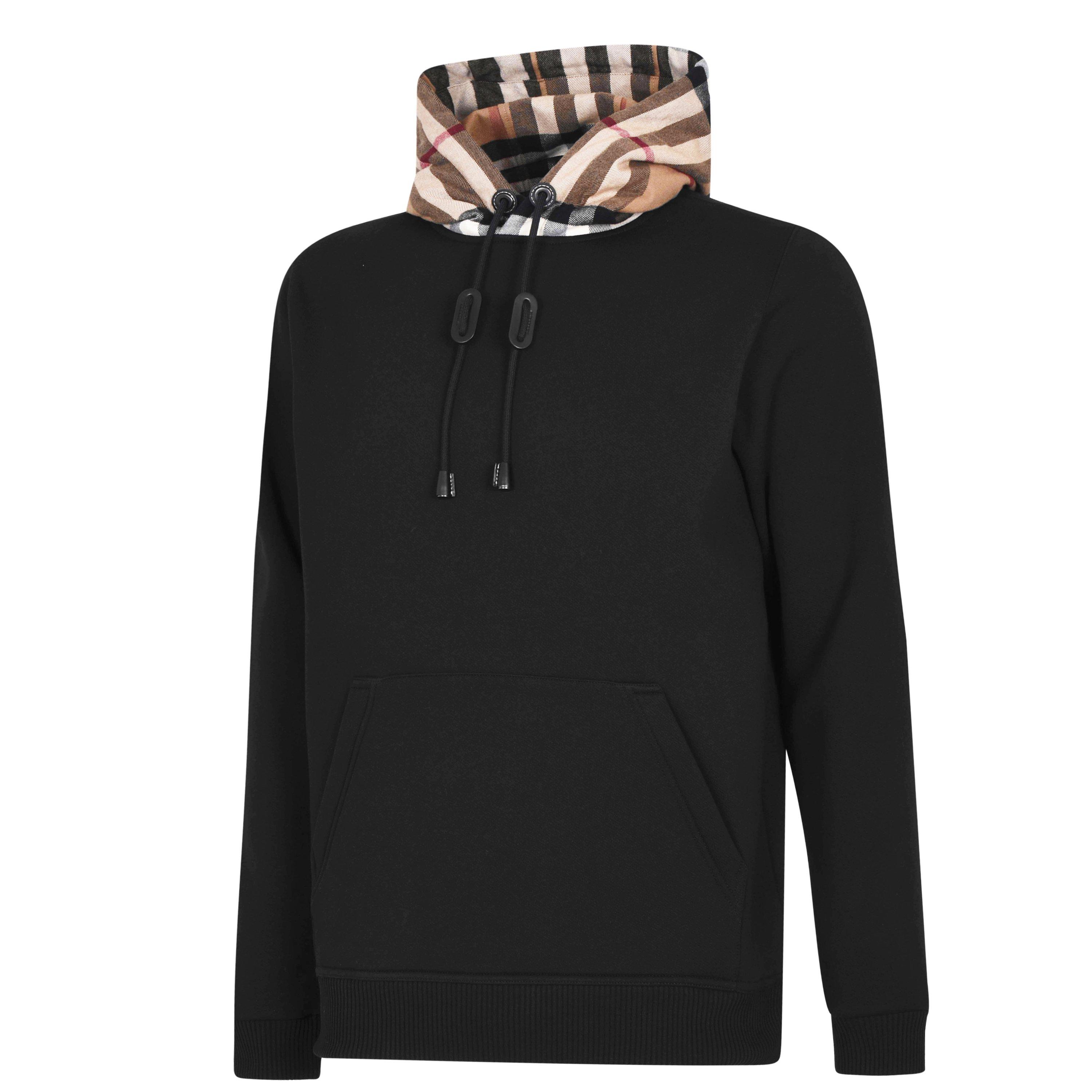 Black A1189 - Burberry - Men's Check Cotton Hoodie - 9