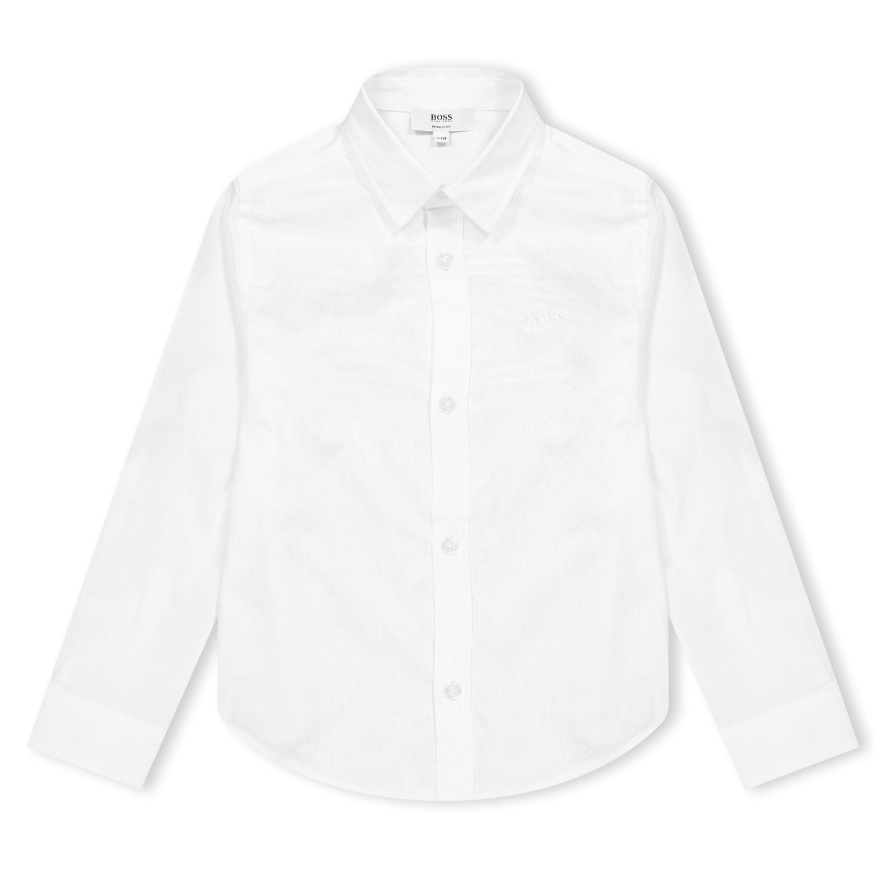 WHITE - Boss - Kids Patterned Short-Sleeve Casual Shirt - 1