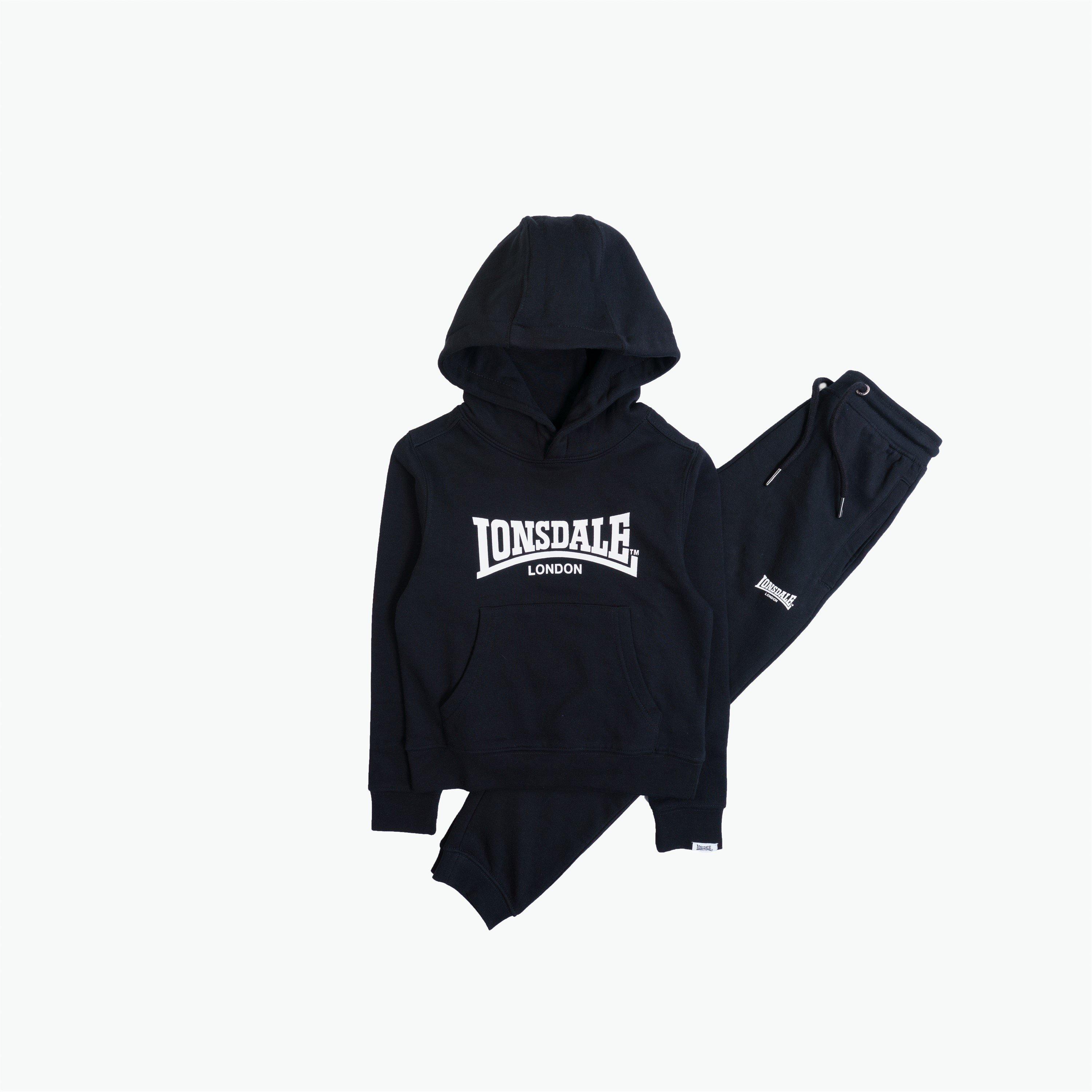 Schwarz - Lonsdale - Essential Logo OTH Hoodie Juniors - 3