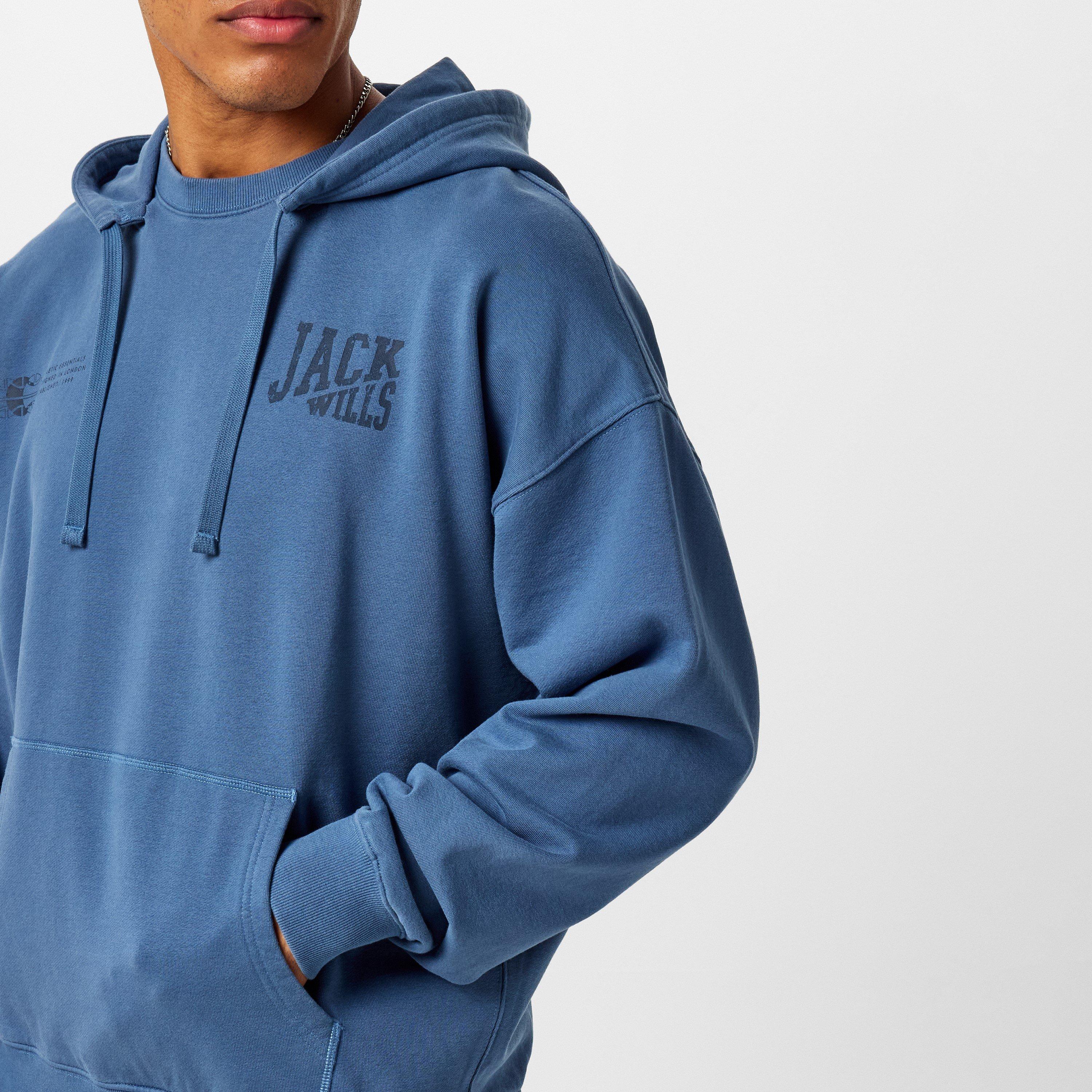 Indigo Blauw - Jack Wills - JW Hybrid Hoodie - 5