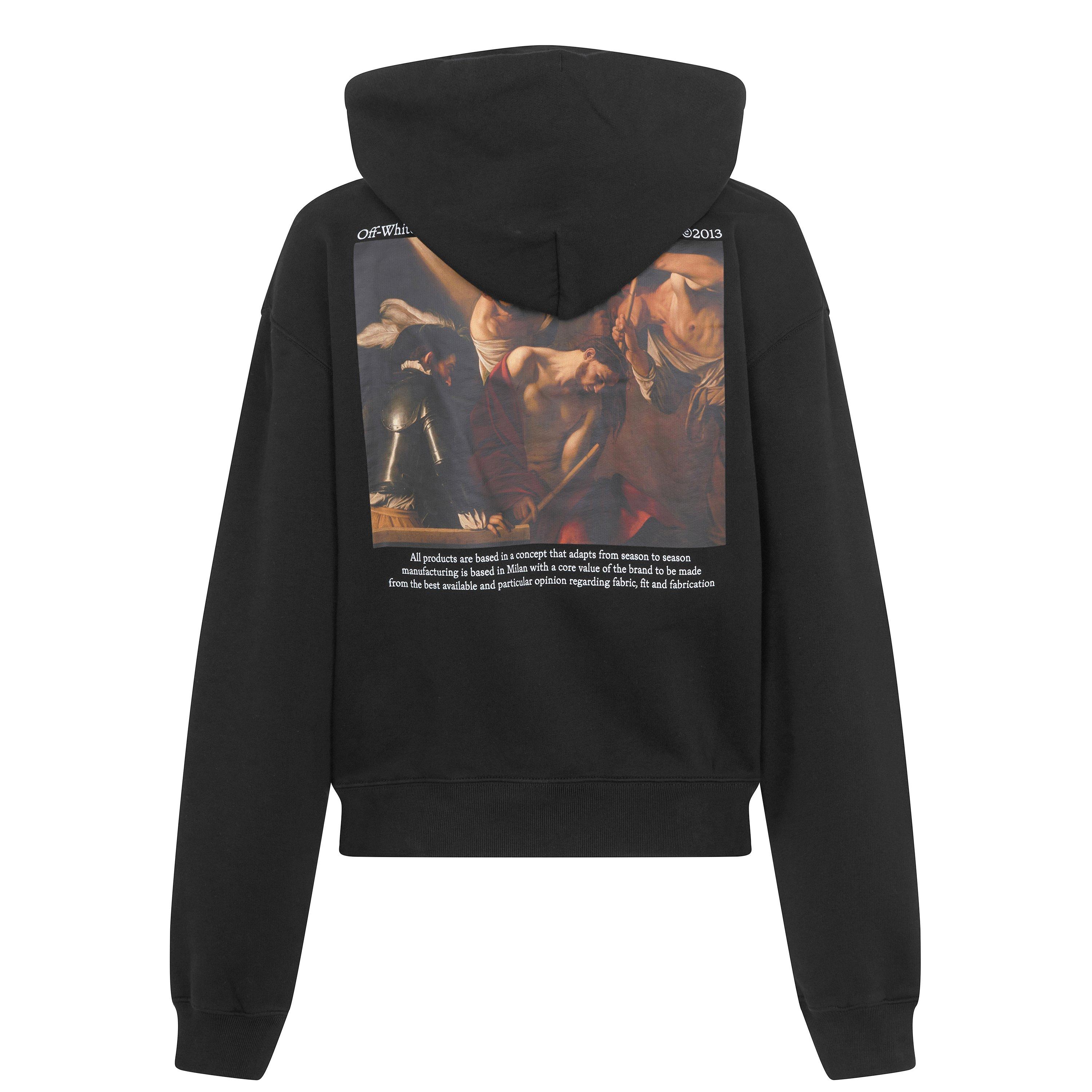 Black 1001 - Off White - Men's Caravaggio Painting Print Hoodie - 7