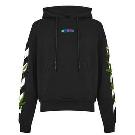 Off White Men's Weed Arrows Over The Head Design Hoodie