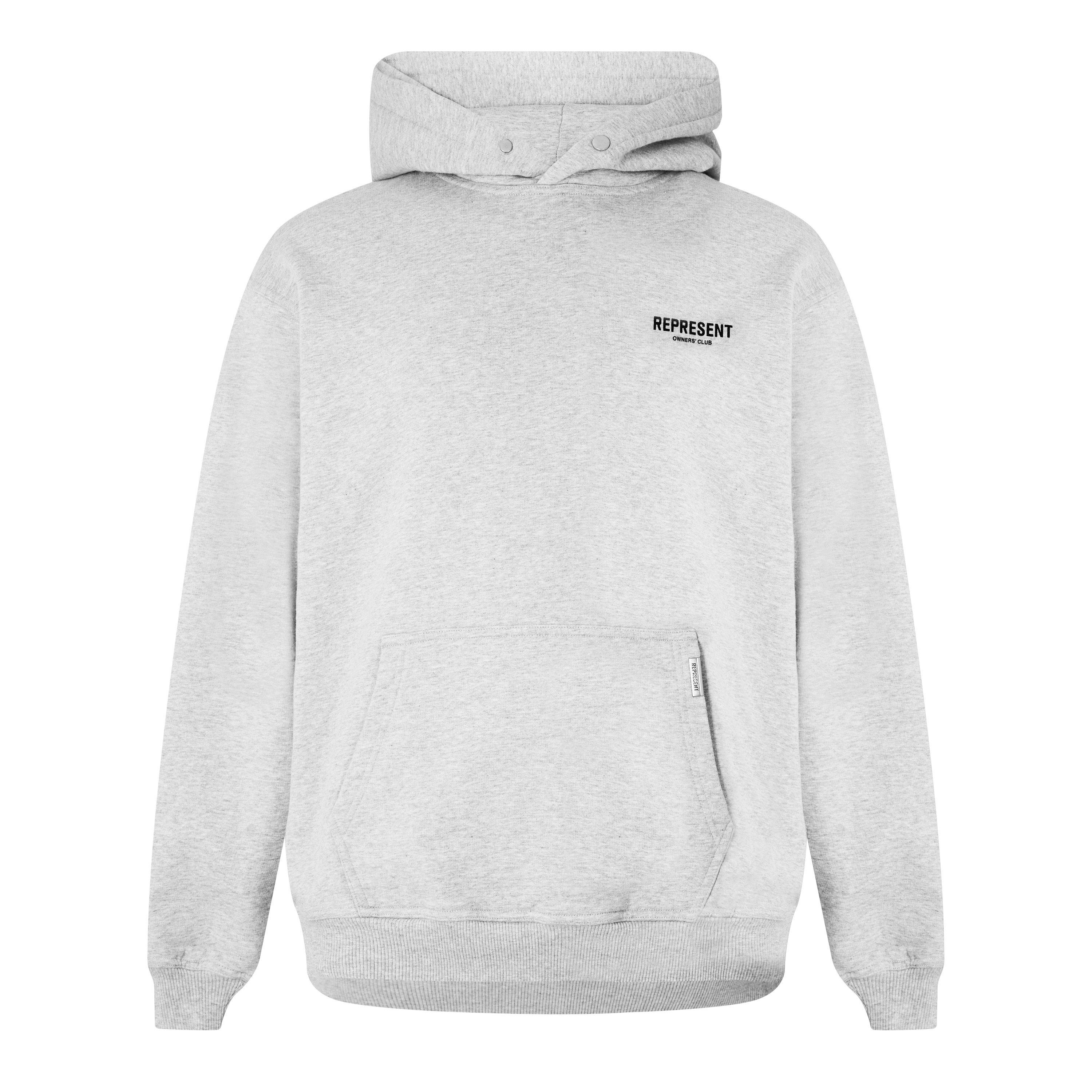 Represent Men's Owners Club Hooded Sweatshirt, Premium Comfort Oversized Hoodie - Ash Grey 302 - M