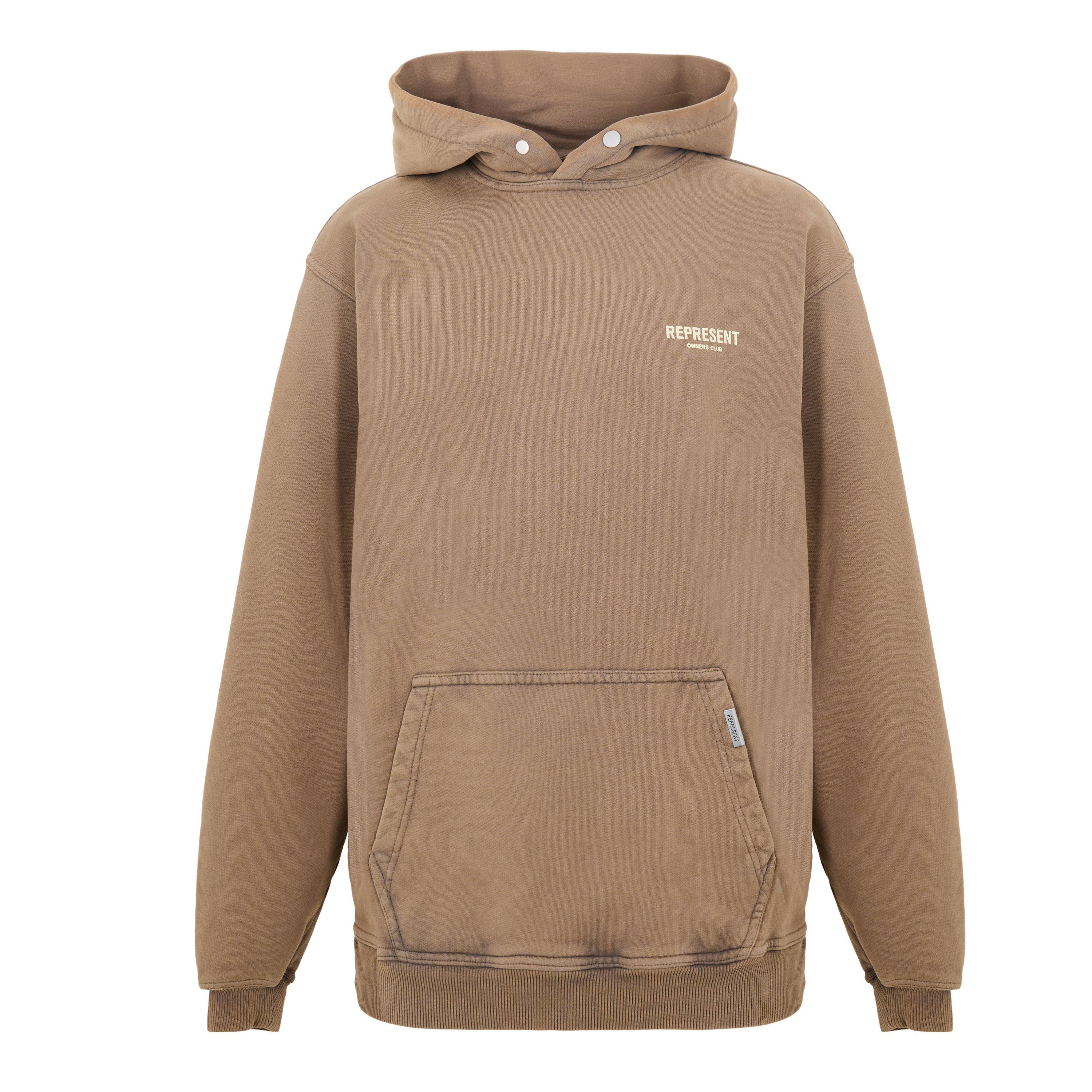 Represent Men's Owners Club Hooded Sweatshirt, Premium Comfort Oversized Hoodie - Almond - Size 2XL