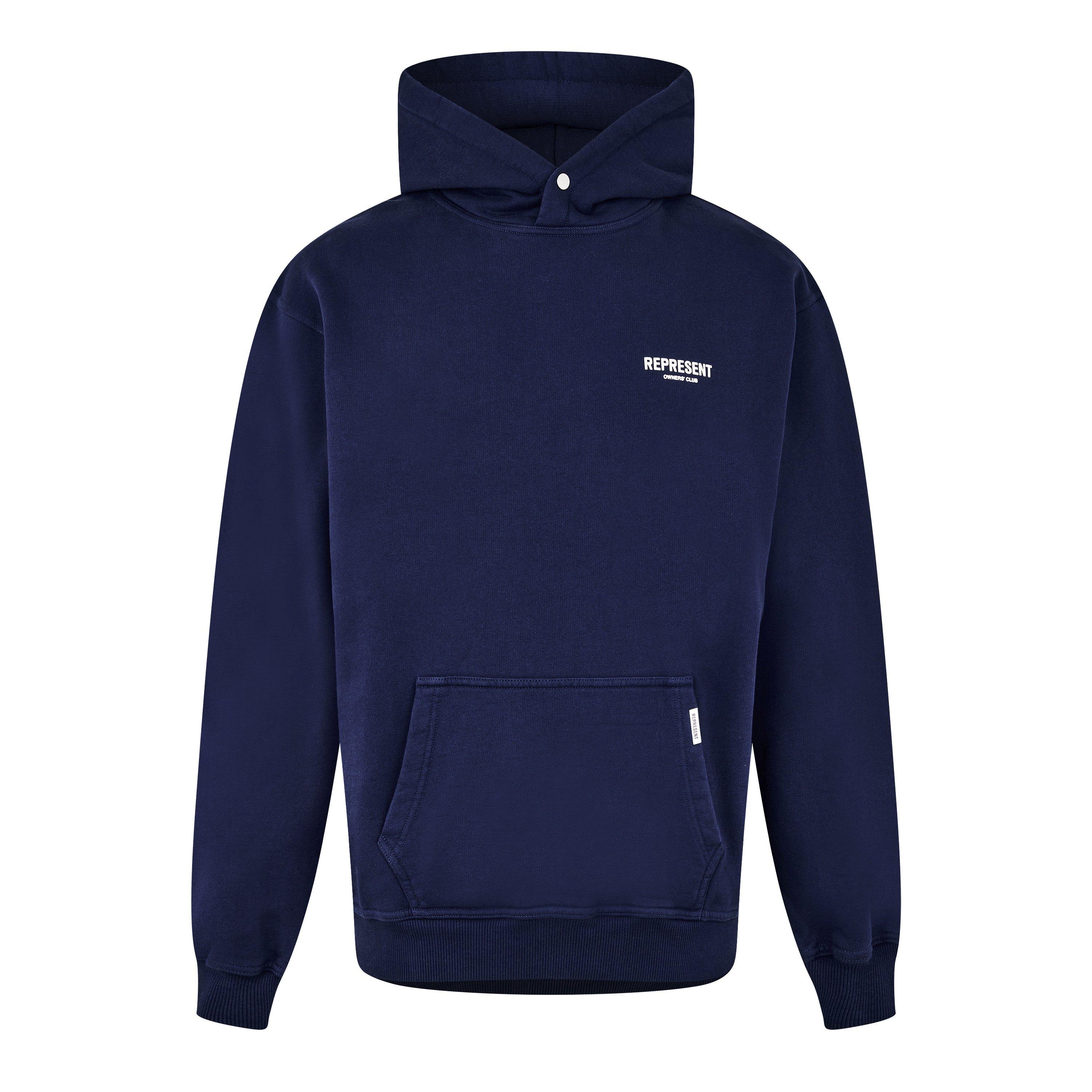 Represent Men's Owners Club Hooded Sweatshirt, Premium Comfort Oversized Hoodie - Navy - Size 2XL