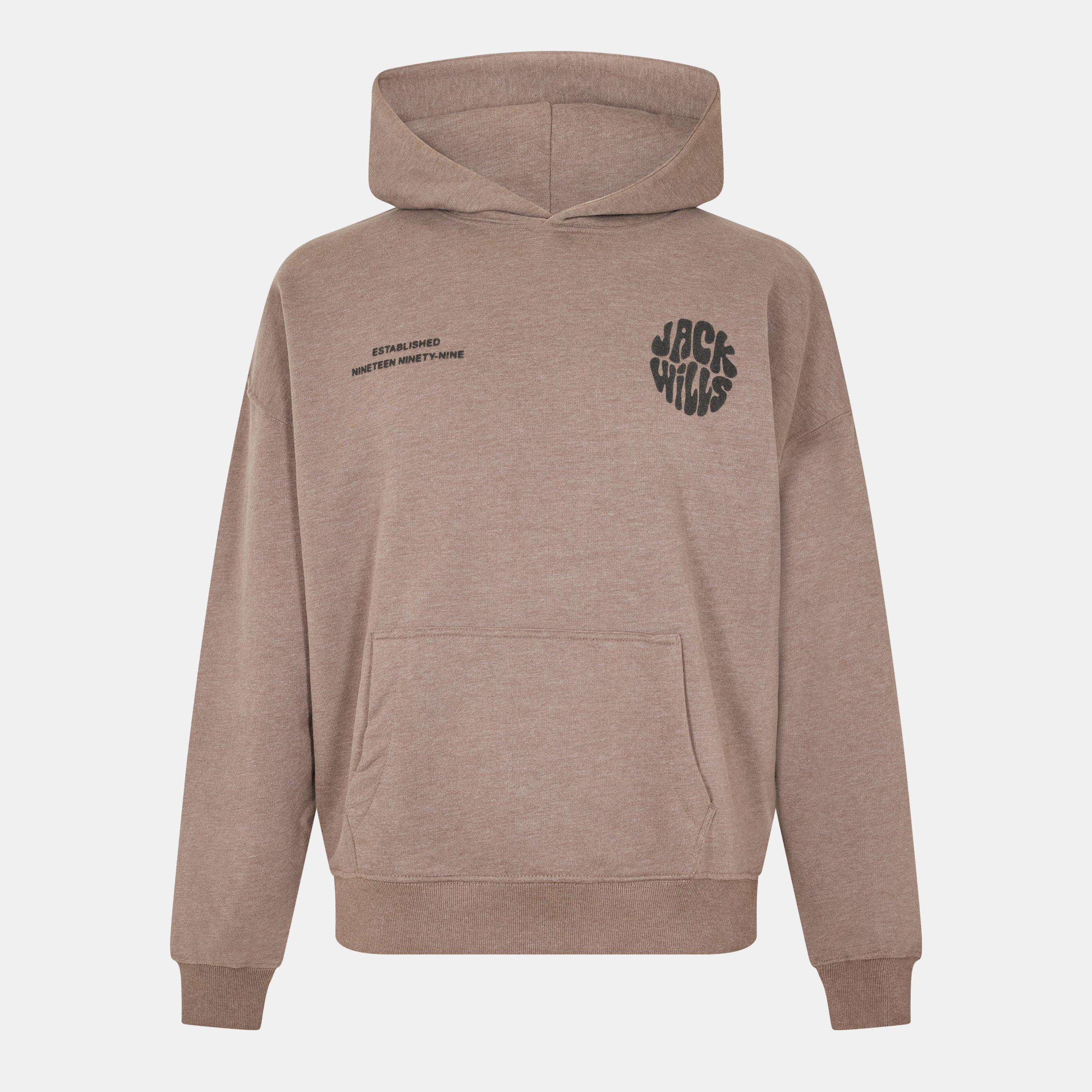 Brown Marl - Jack Wills - Slouchy Circle Hoodie - 1