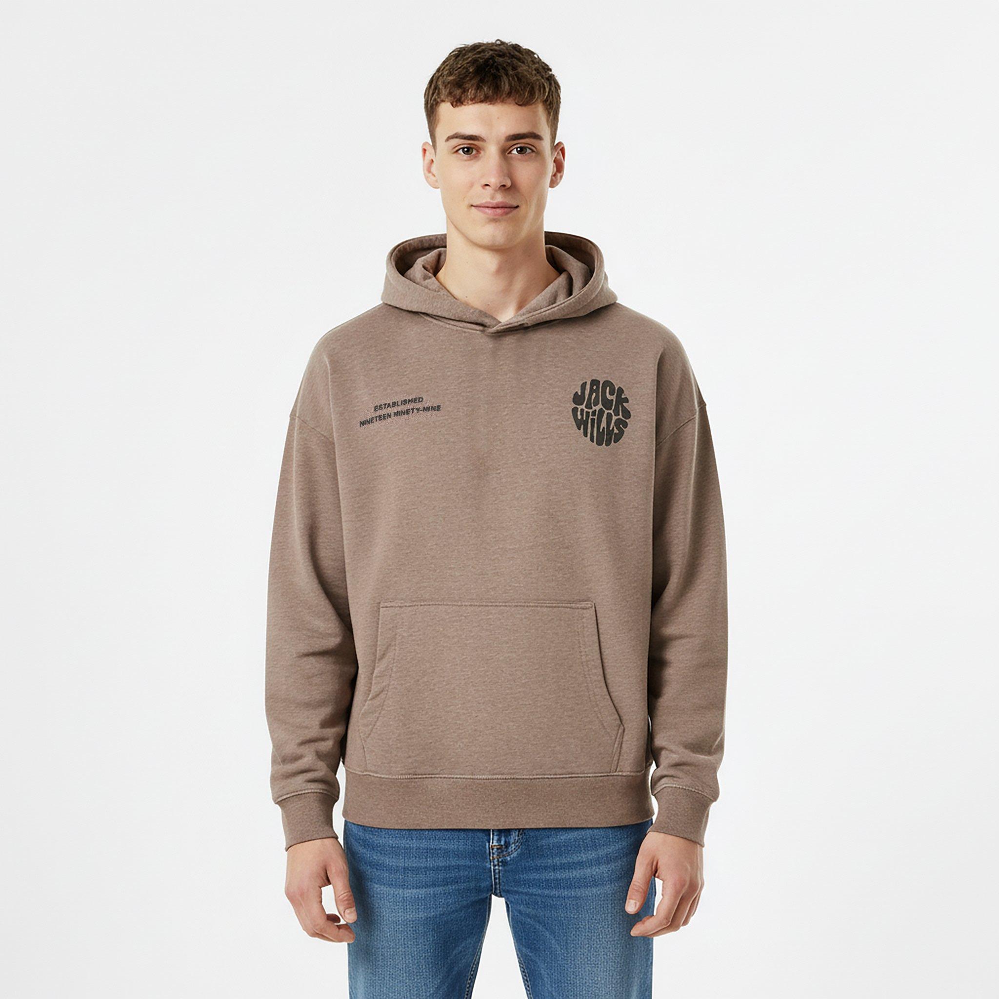 Brown Marl - Jack Wills - Slouchy Circle Hoodie - 3