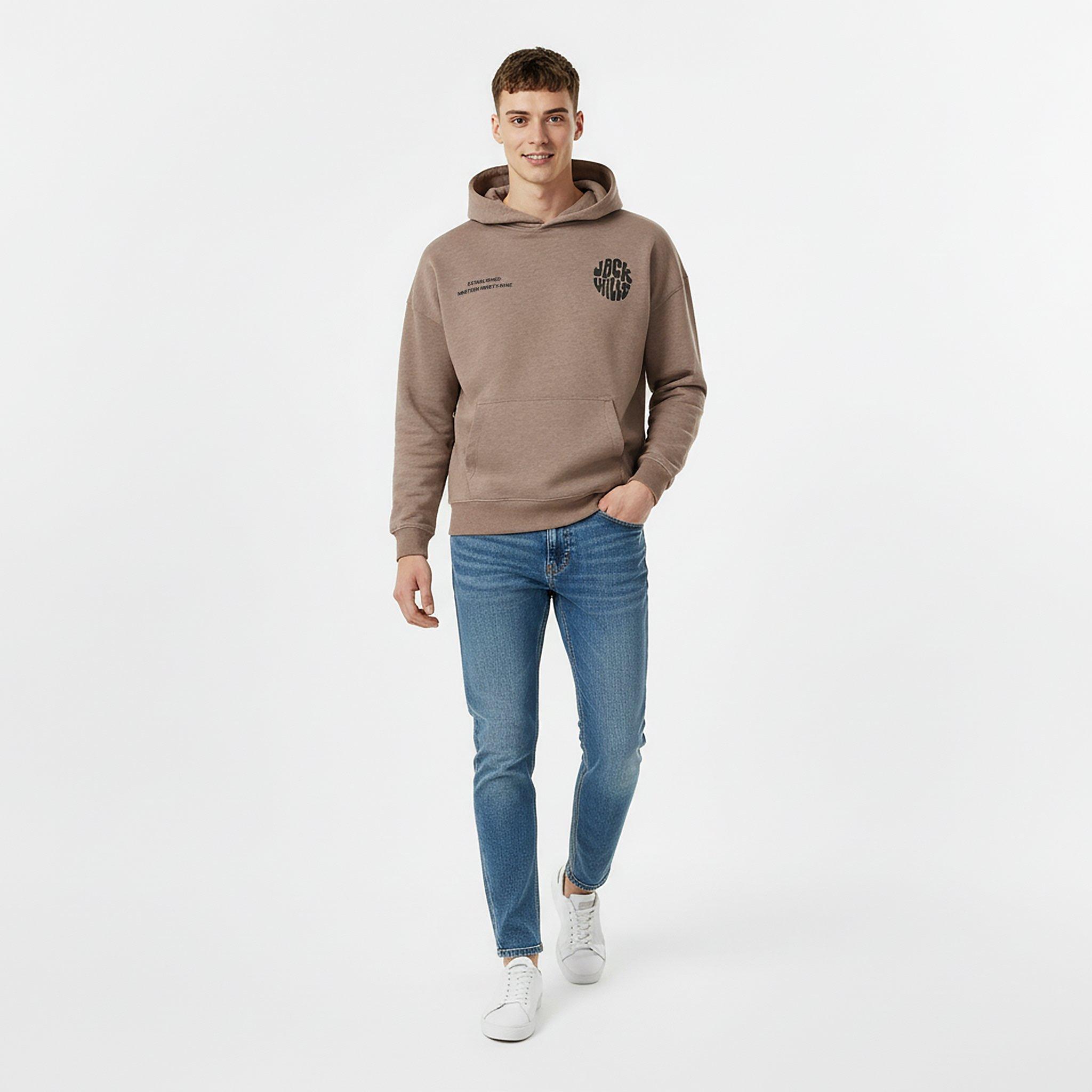 Brown Marl - Jack Wills - Slouchy Circle Hoodie - 5