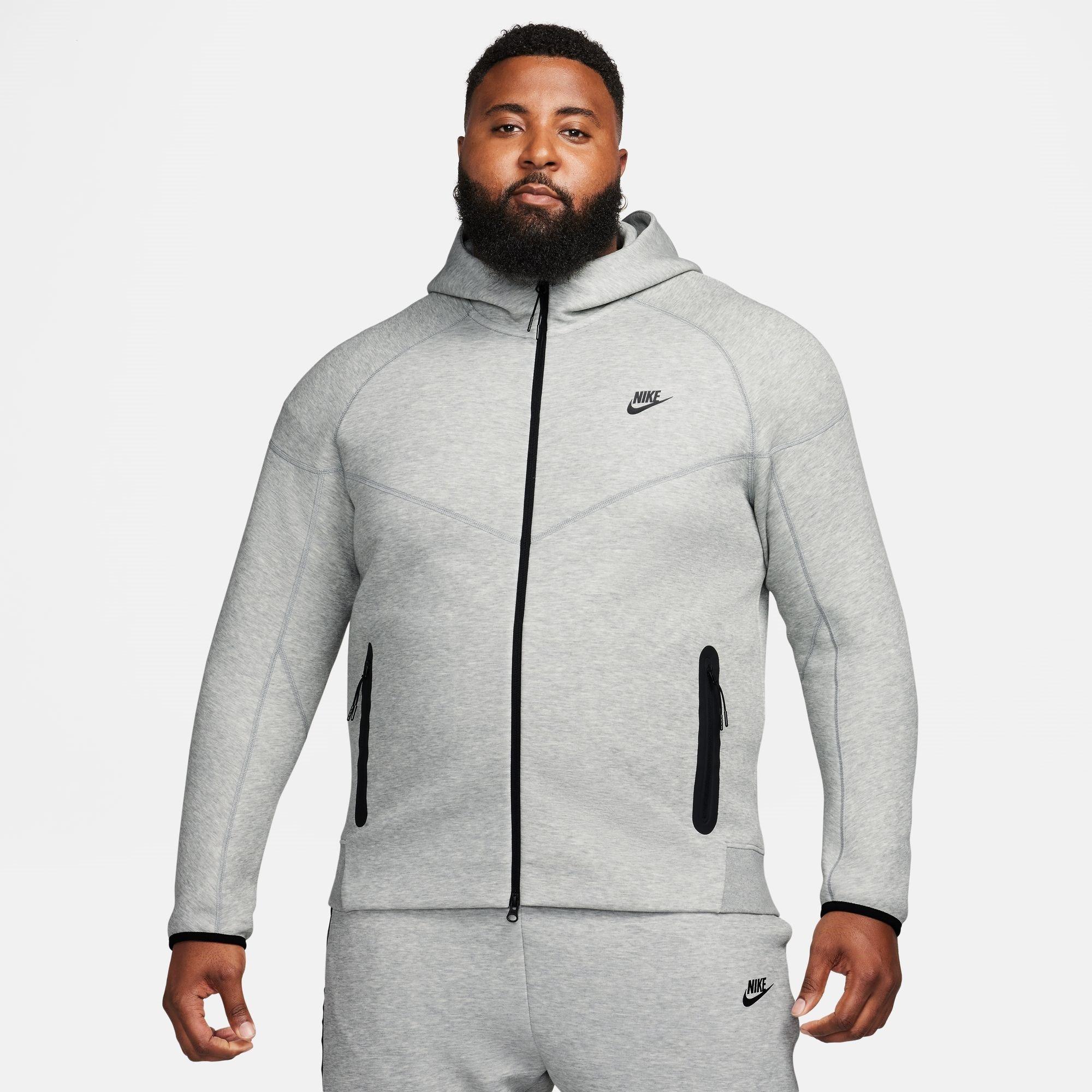 Grau H/Schwarz - Nike - Tech Fleece Hoodie Mens - 9