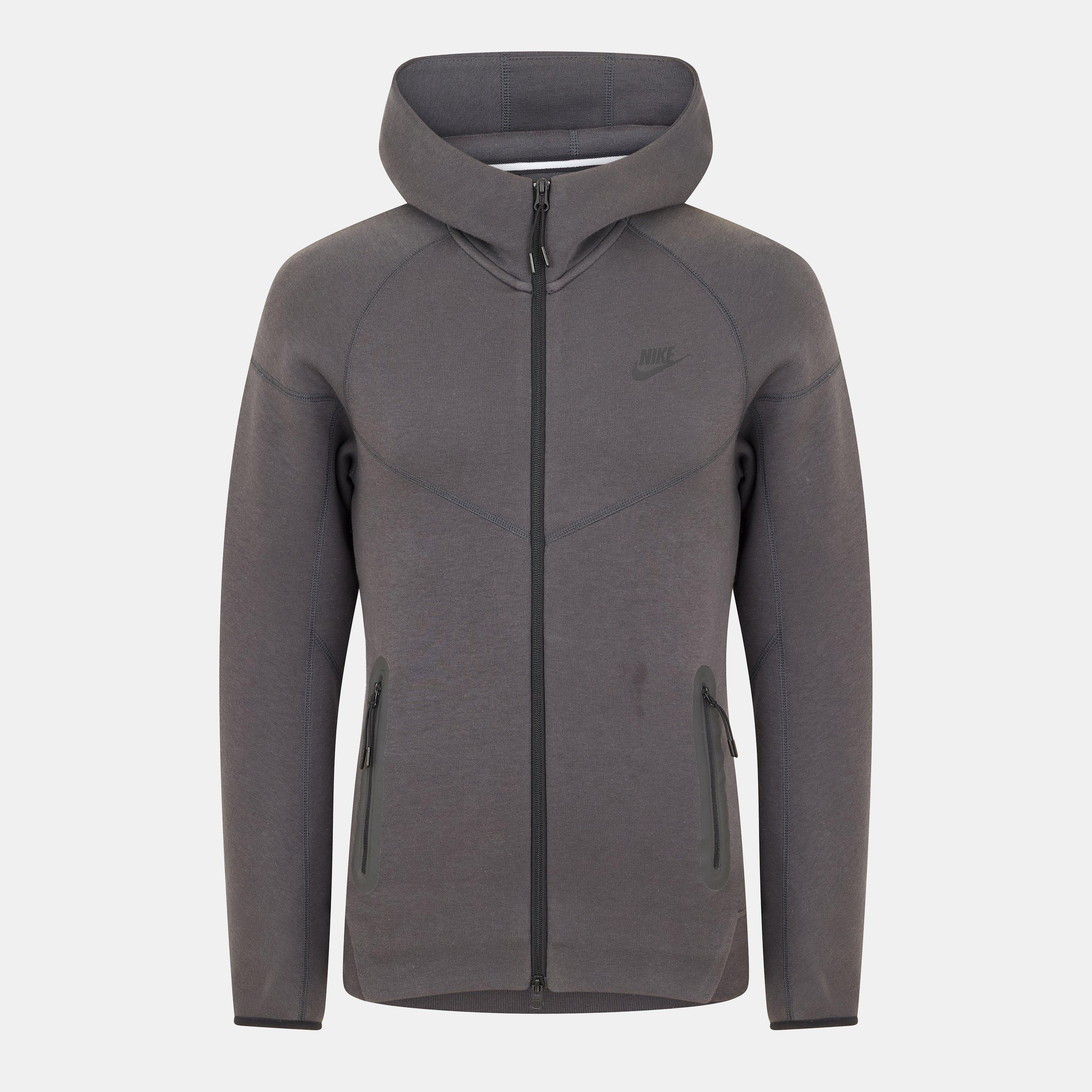 Grey/Black - Nike - Tech Fleece Hoodie Mens - 1