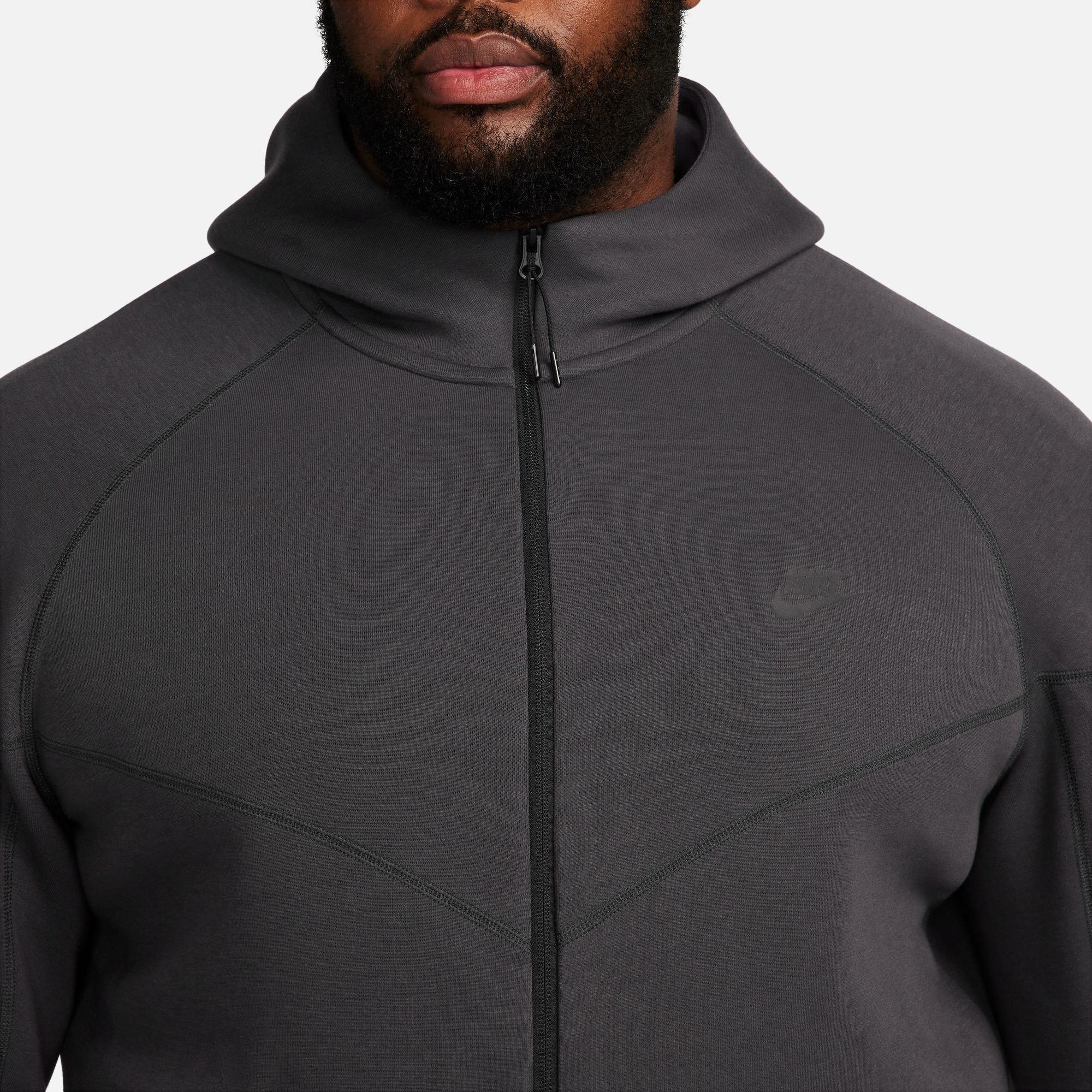 Grigio/Nero - Nike - Tech Fleece Hoodie Mens - 12