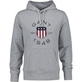 Gant PRINT SWEAT HOODIE GREY MELANGE S