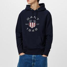 Gant PRINT SWEAT HOODIE GREY MELANGE S