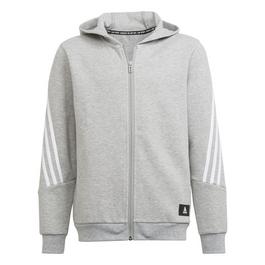 adidas Icons 3 Stripe Full Zip Hoodie Junior Boys
