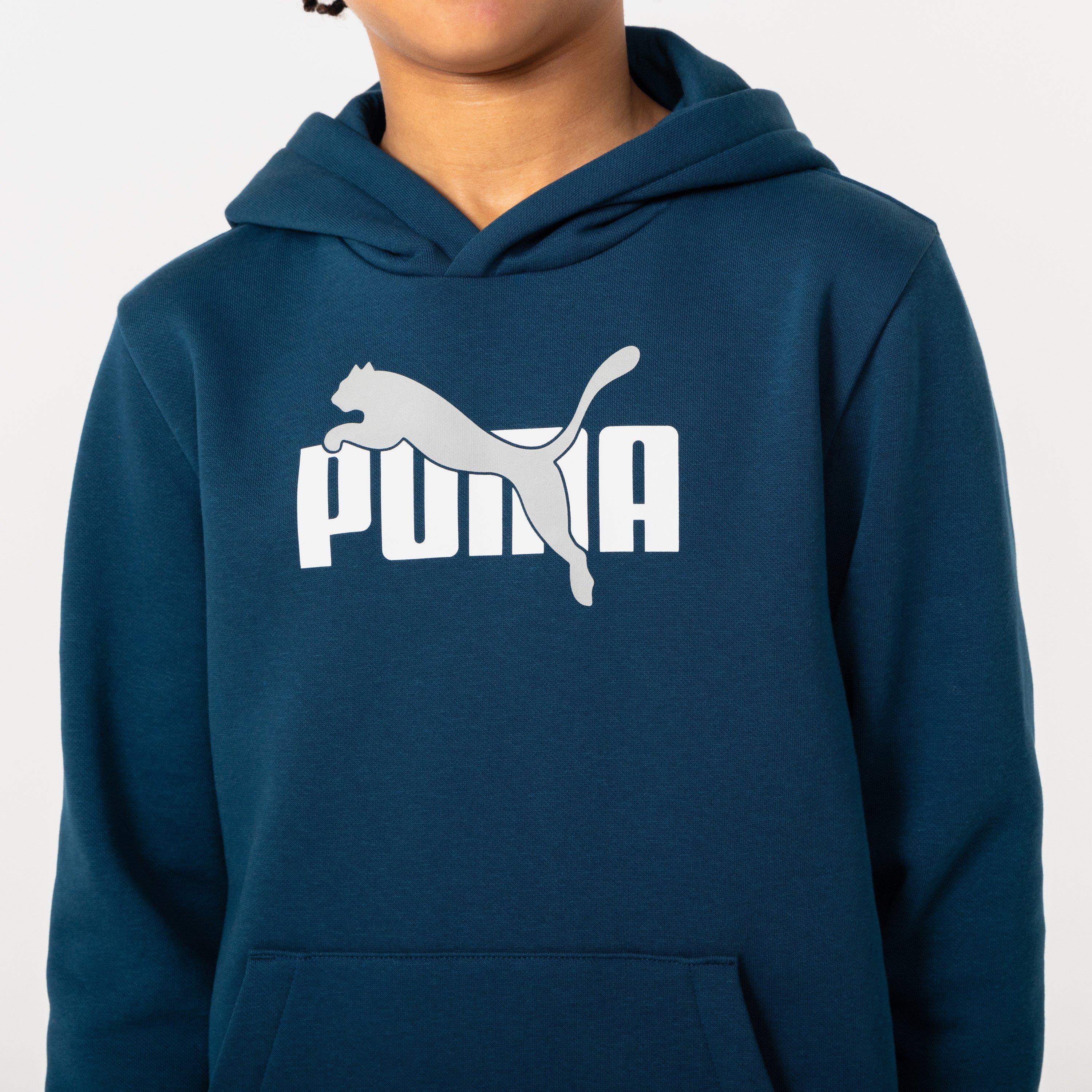 Navy - Puma - Logo Hoodie Junior Boys - 4