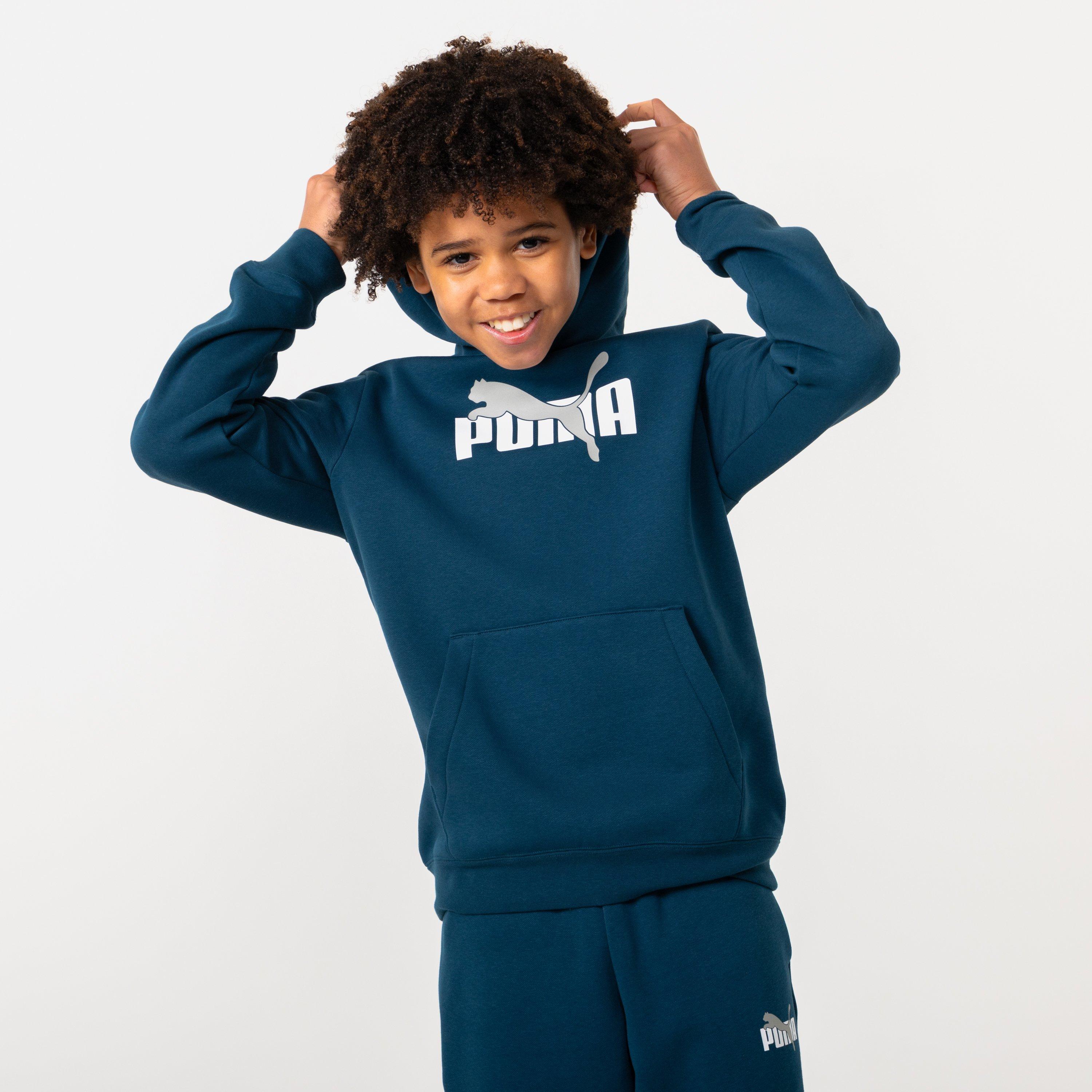 Navy - Puma - Logo Hoodie Junior Boys - 5