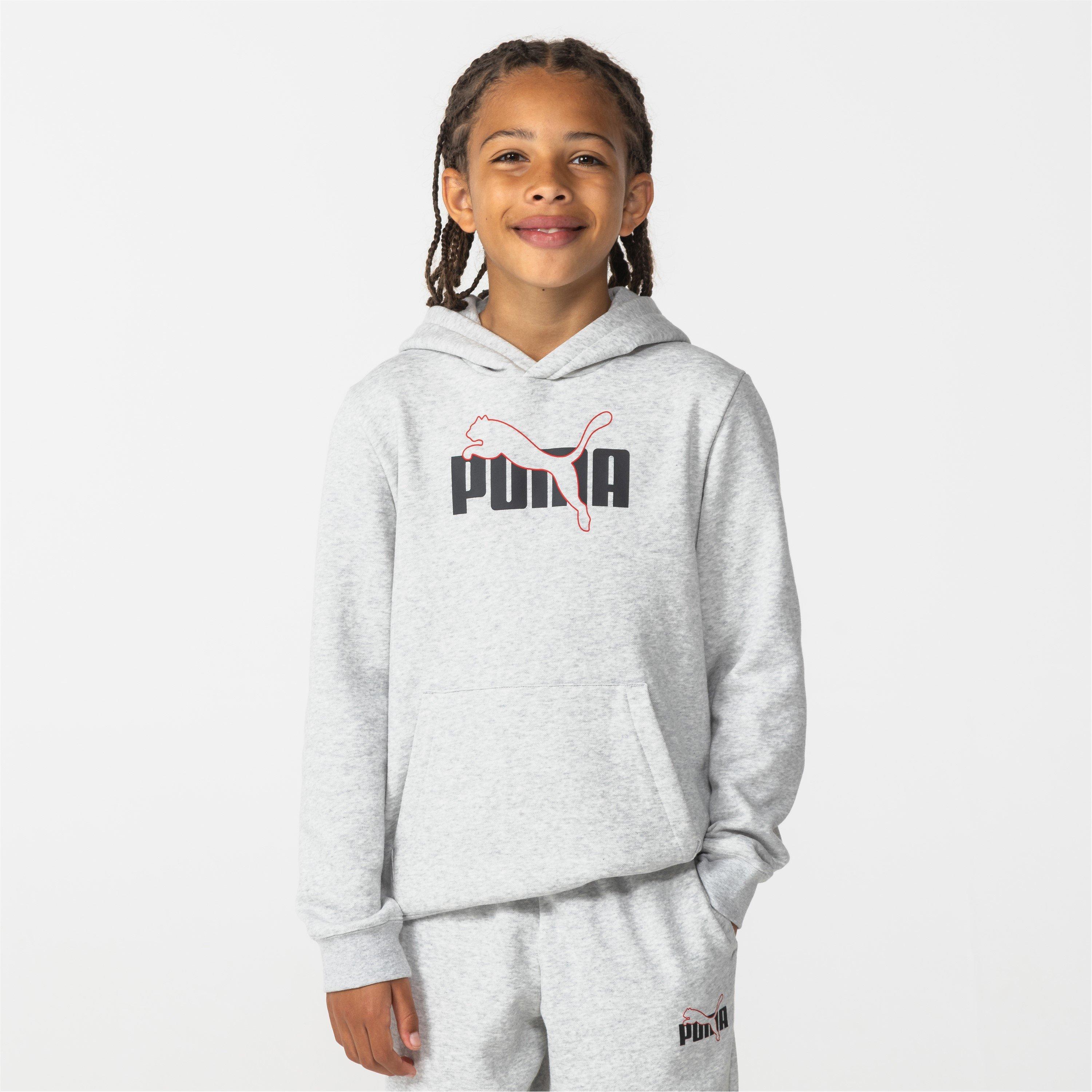 Puma Boys Logo Hoodie Junior - Grey Graphic - 11-12 (L)