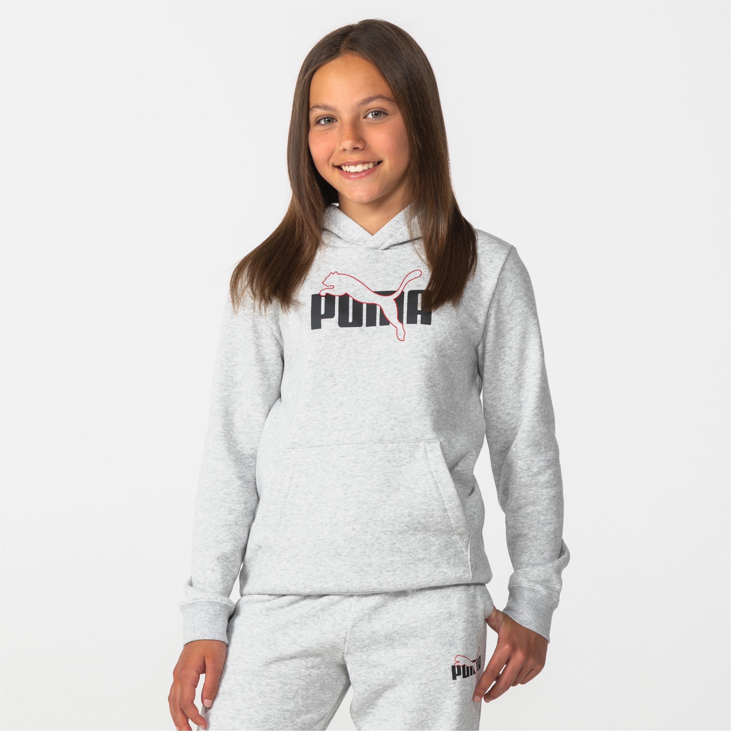 Grey Graphic - Puma - Logo Hoodie Junior Boys - 2