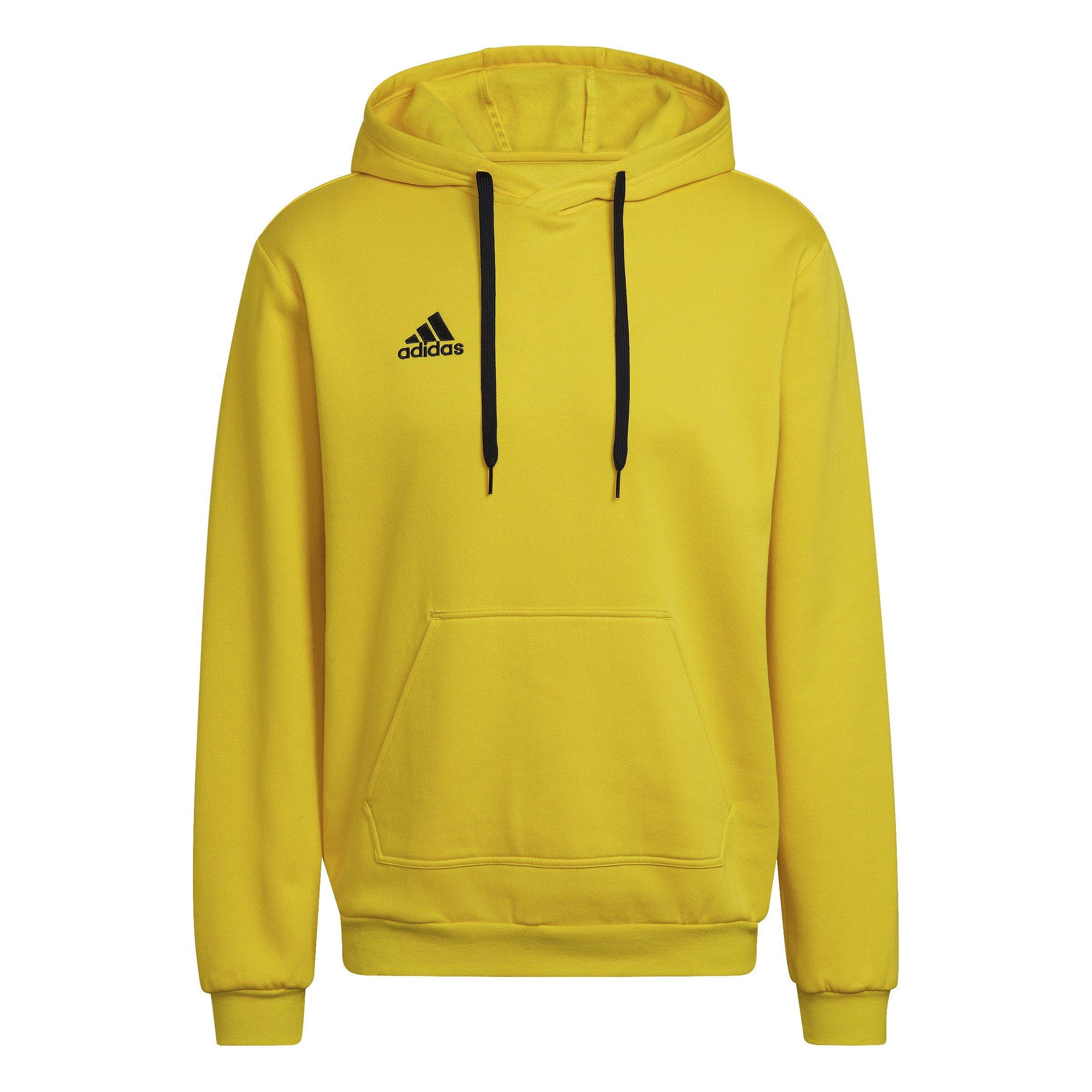 Adidas Men's Entrada 22 Sweat Hoodie - Yellow/Black - 2XL