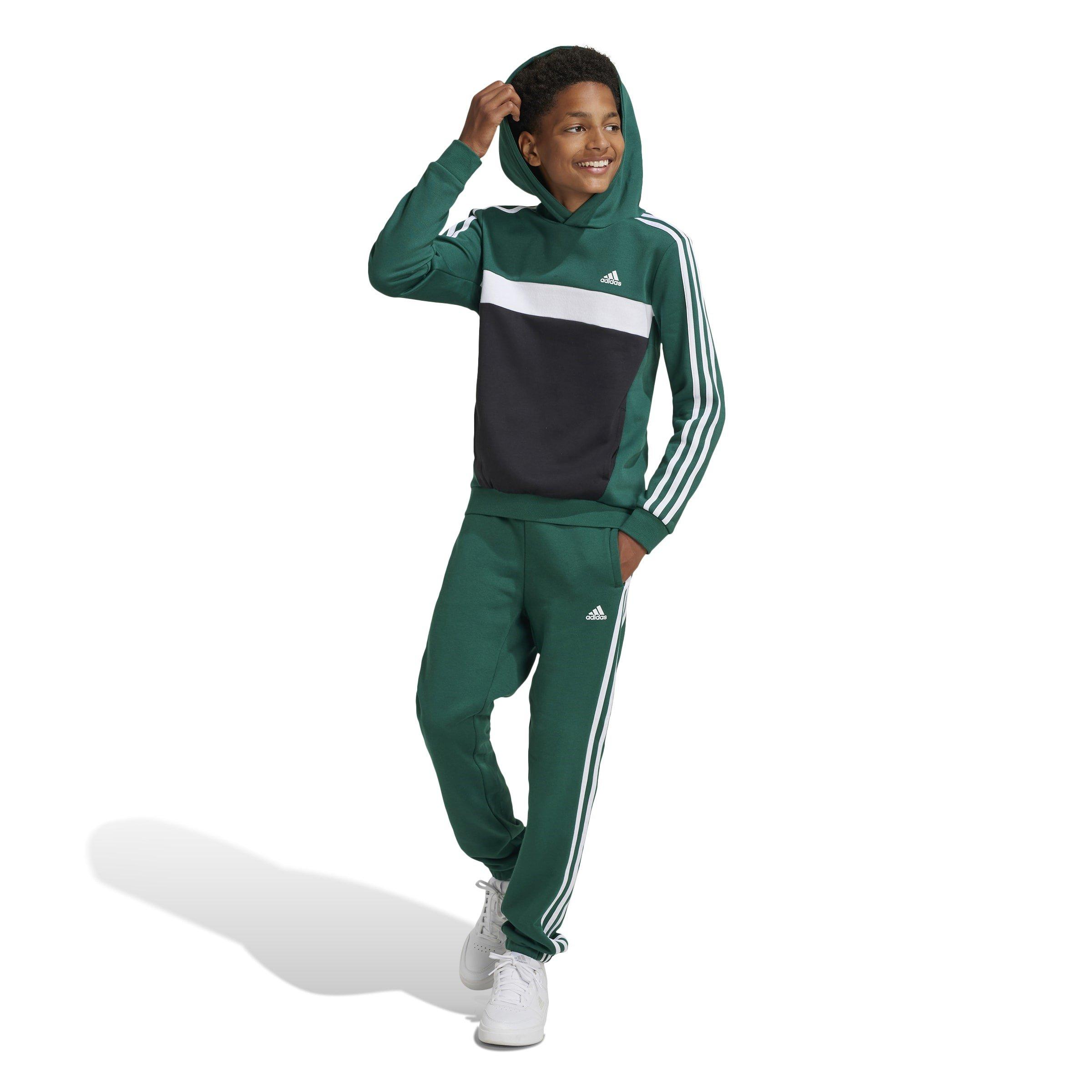 Collegiate Gree - adidas - Tiberio 3-Stripes Colourblock Hoodie Juniors - 4