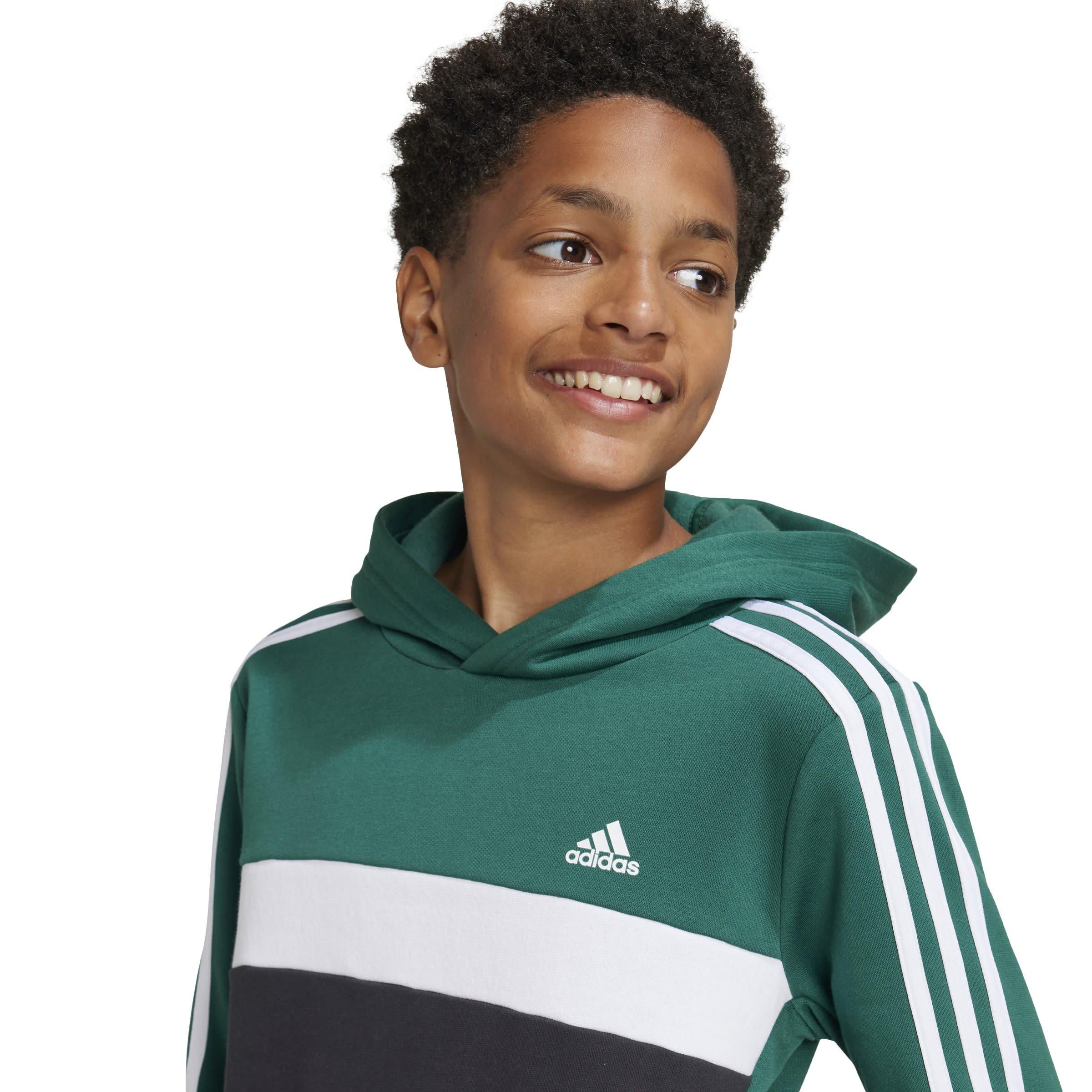 Collegiate Gree - adidas - Tiberio 3-Stripes Colourblock Hoodie Juniors - 8