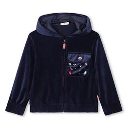 Billieblush Corduroy Velvet Hooded Cardigan Junior