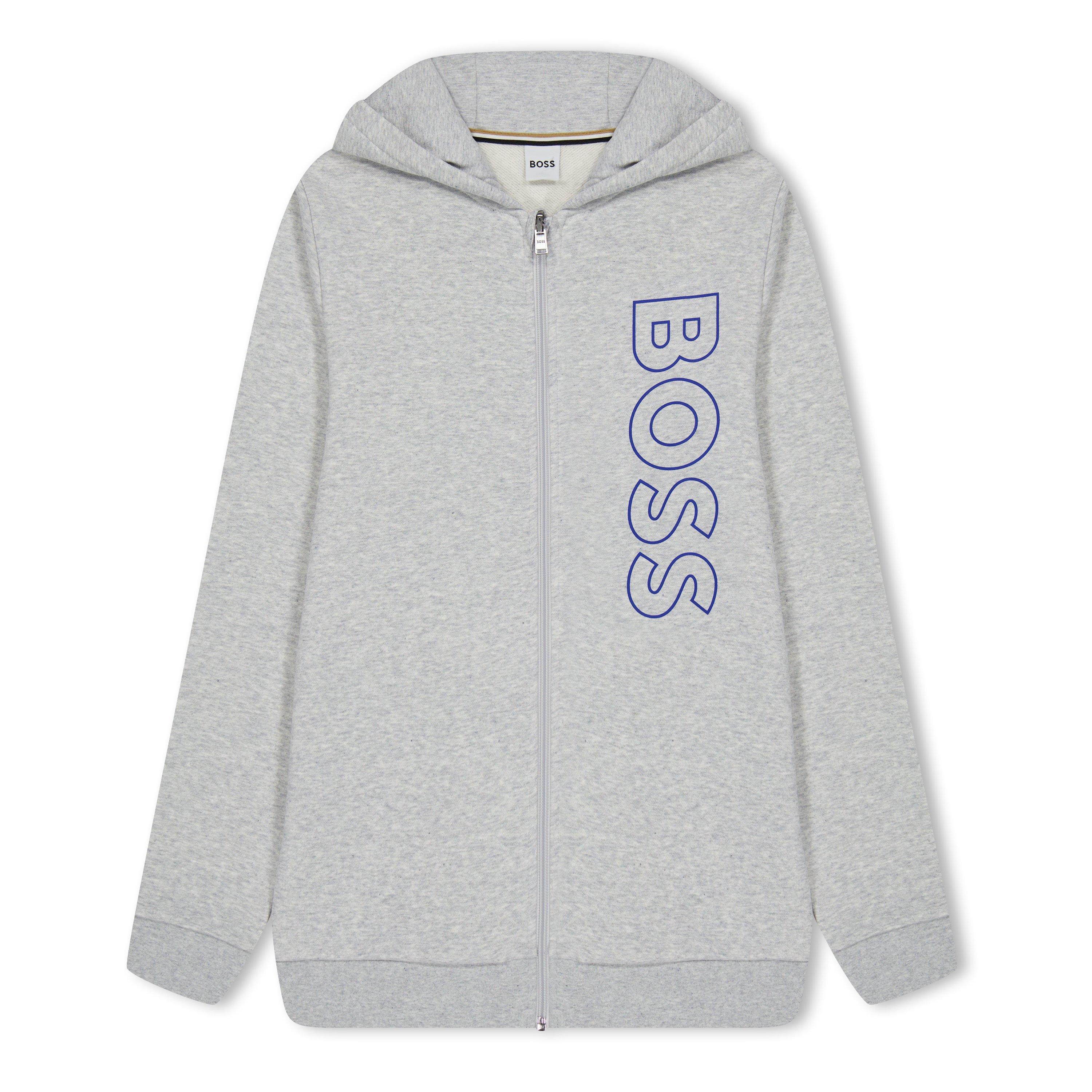 Boss Boys Kids' Large Logo Full-Zip Hoodie - Grey A32 - 4 Yrs