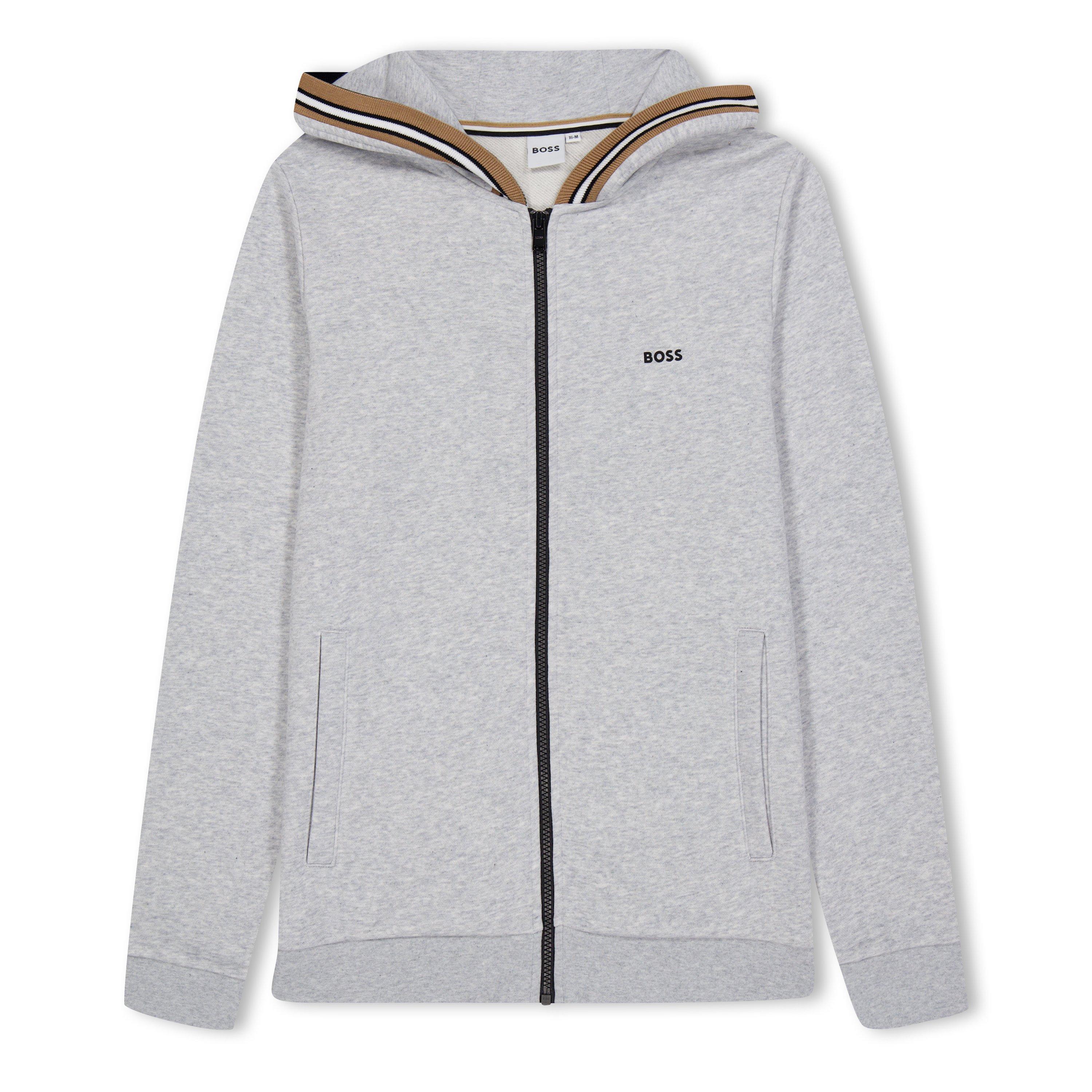 Boss Kids Logo Zip Hoodie, Logo Design - Grey A32 - Size 6 Yrs