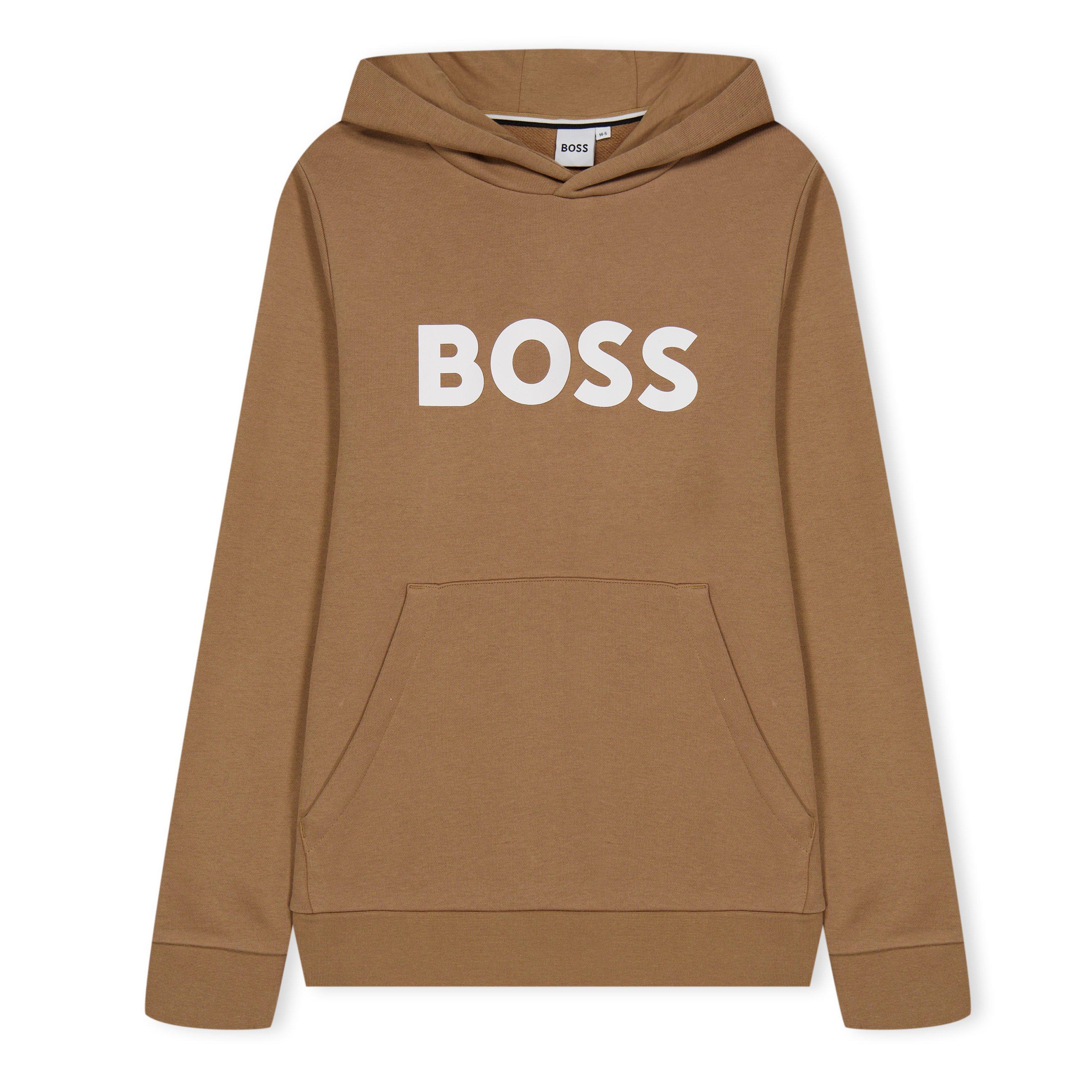 Boss Kids' Logo Print Pull Over Hoodie - Cookie 269