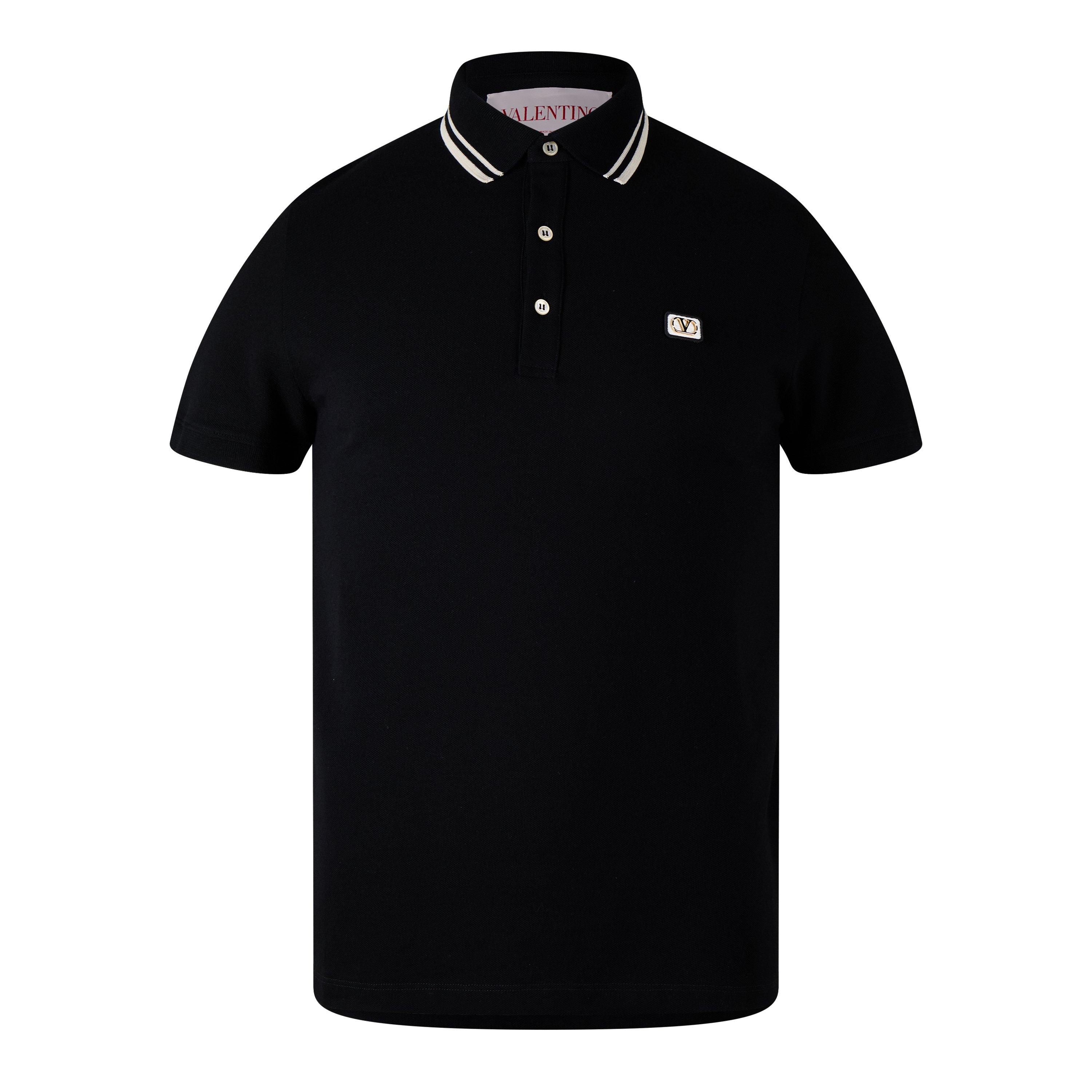 Black - Valentino - Logo Polo Shirt - 5