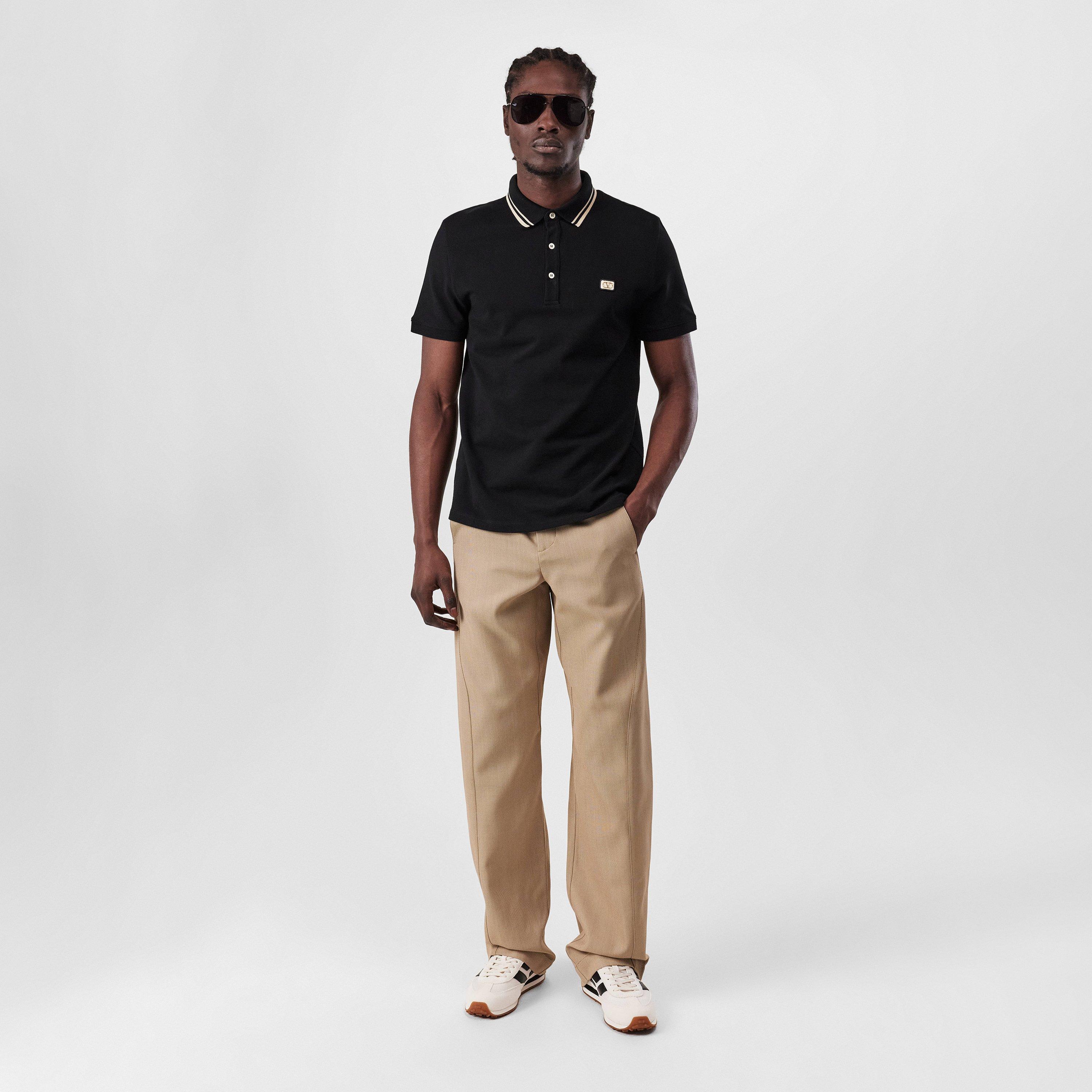 Black - Valentino - Logo Polo Shirt - 4