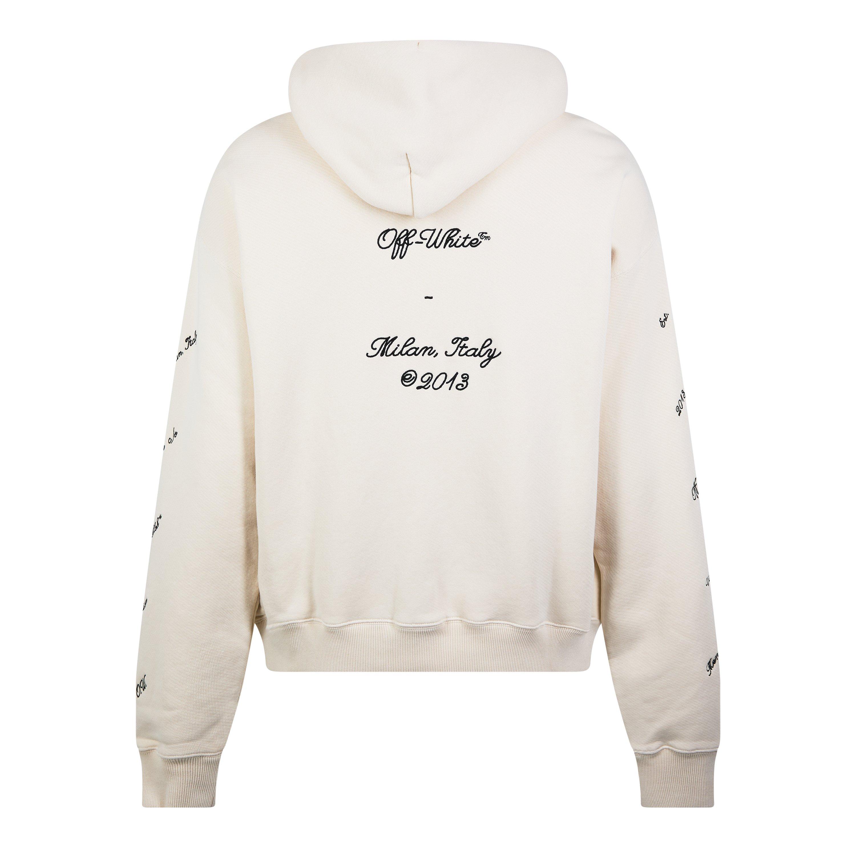 Black - Off White - Men's 23 Logo Hoodie, All-over Graphic Print - 2