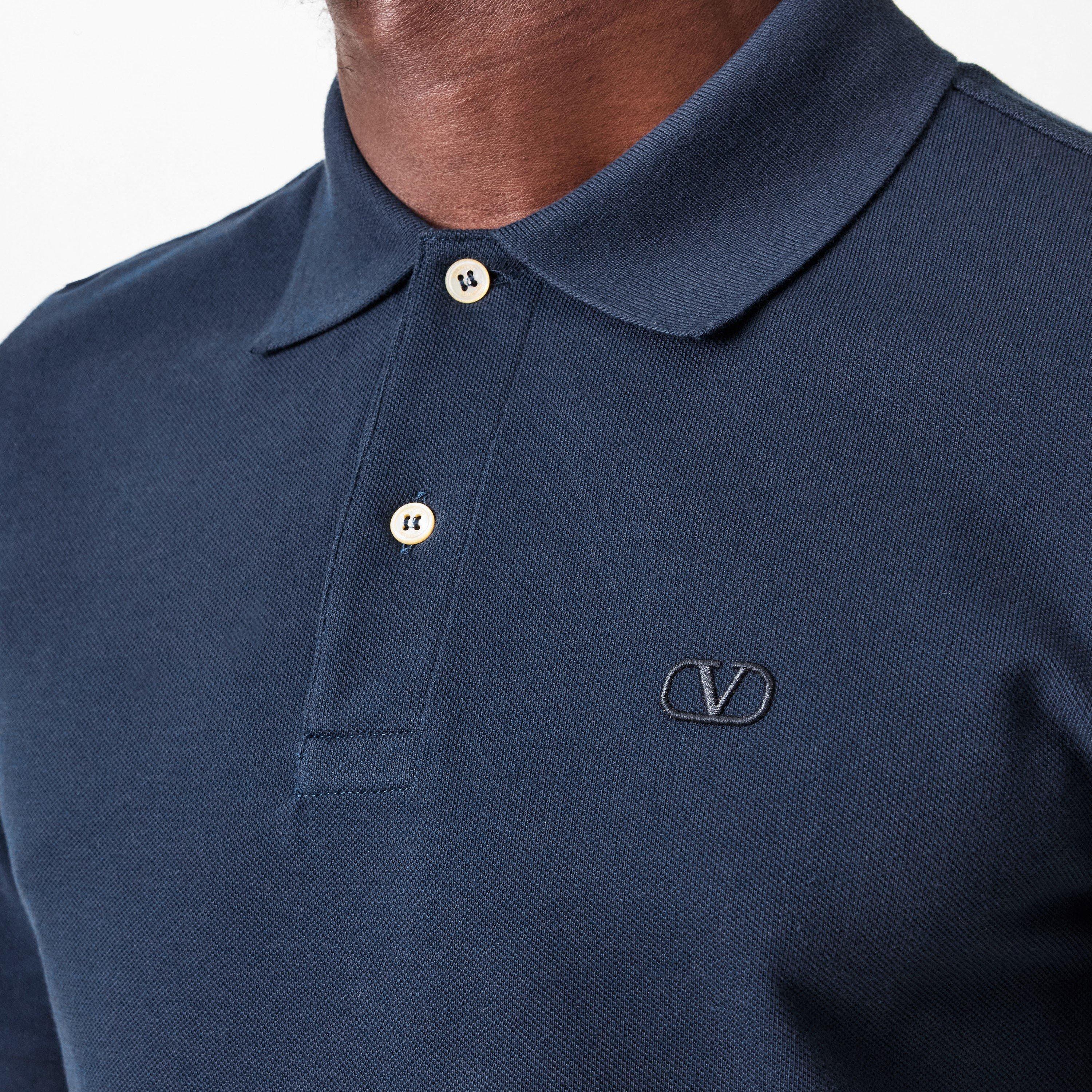 Indigo - Valentino - Men's Vlogo Signature Short-Sleeve Polo Shirt - 5