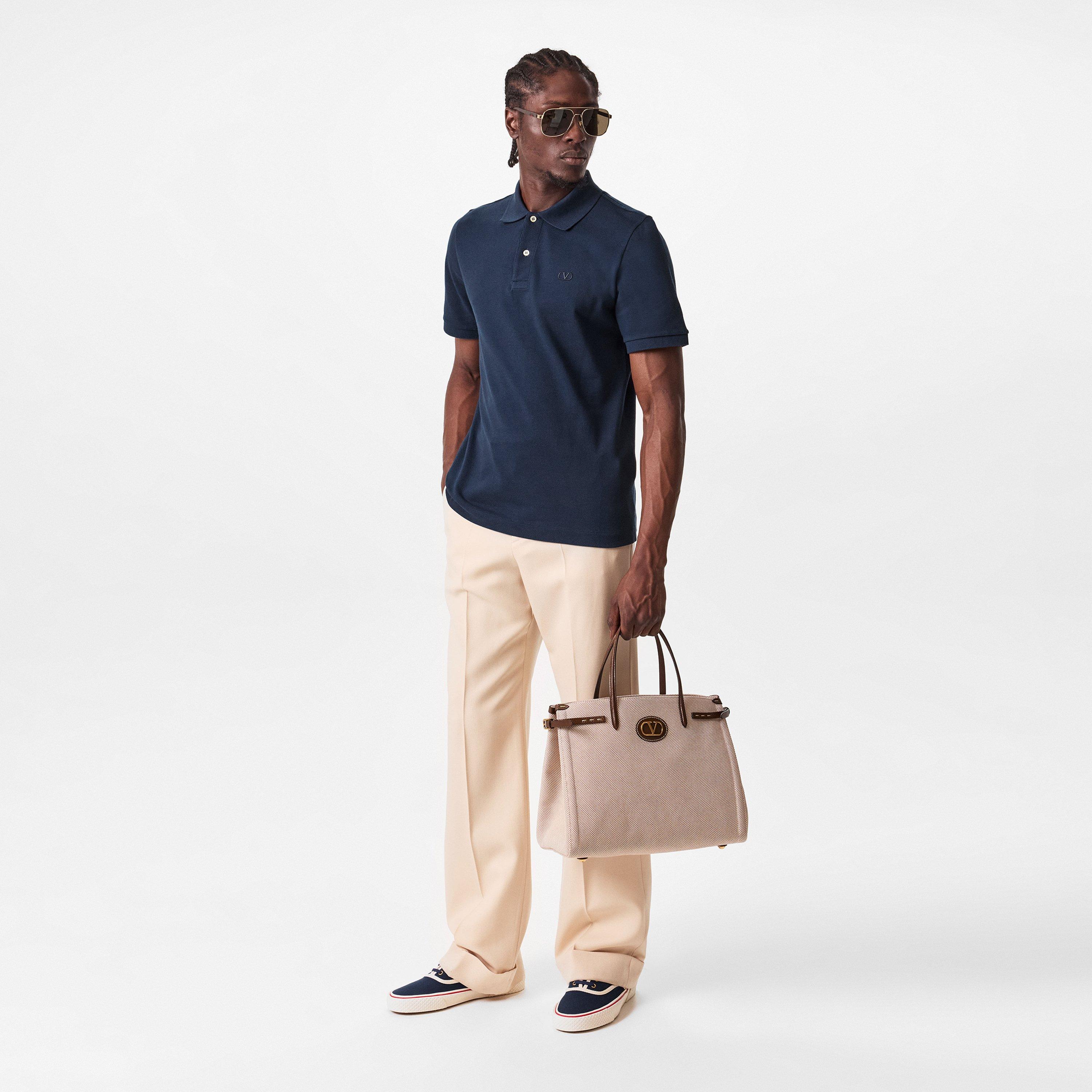 Indigo - Valentino - Men's Vlogo Signature Short-Sleeve Polo Shirt - 6