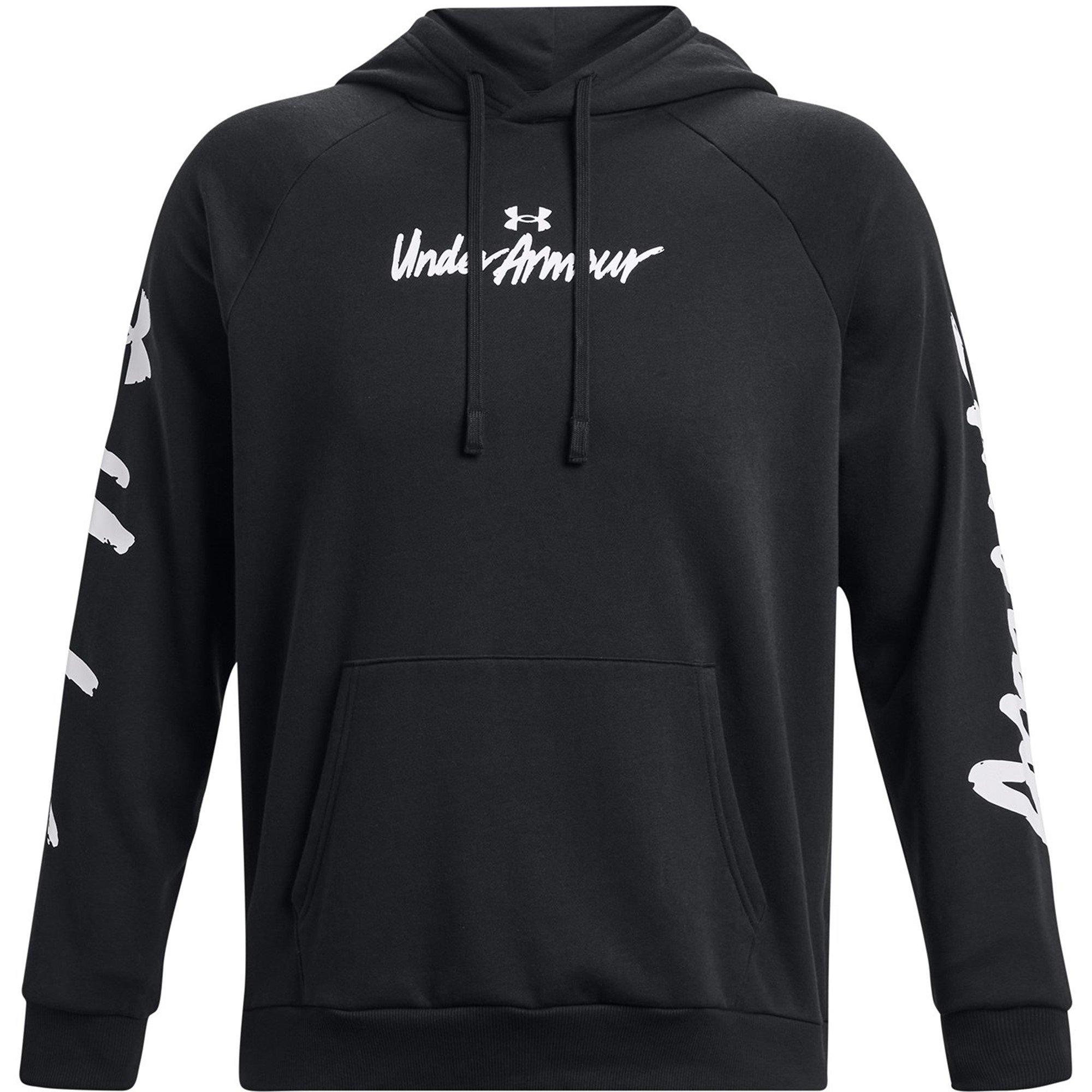 Black/White - Under Armour - Ua Rival Fleece Graphic Hoodie Mens - 1