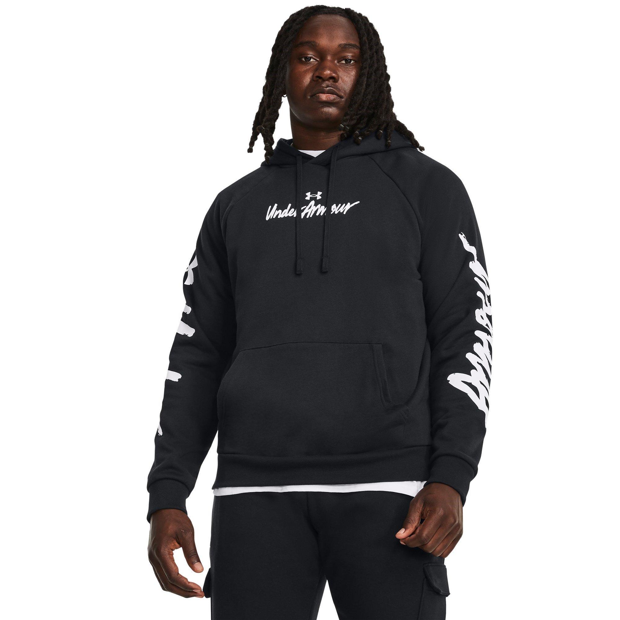 Black/White - Under Armour - Ua Rival Fleece Graphic Hoodie Mens - 2
