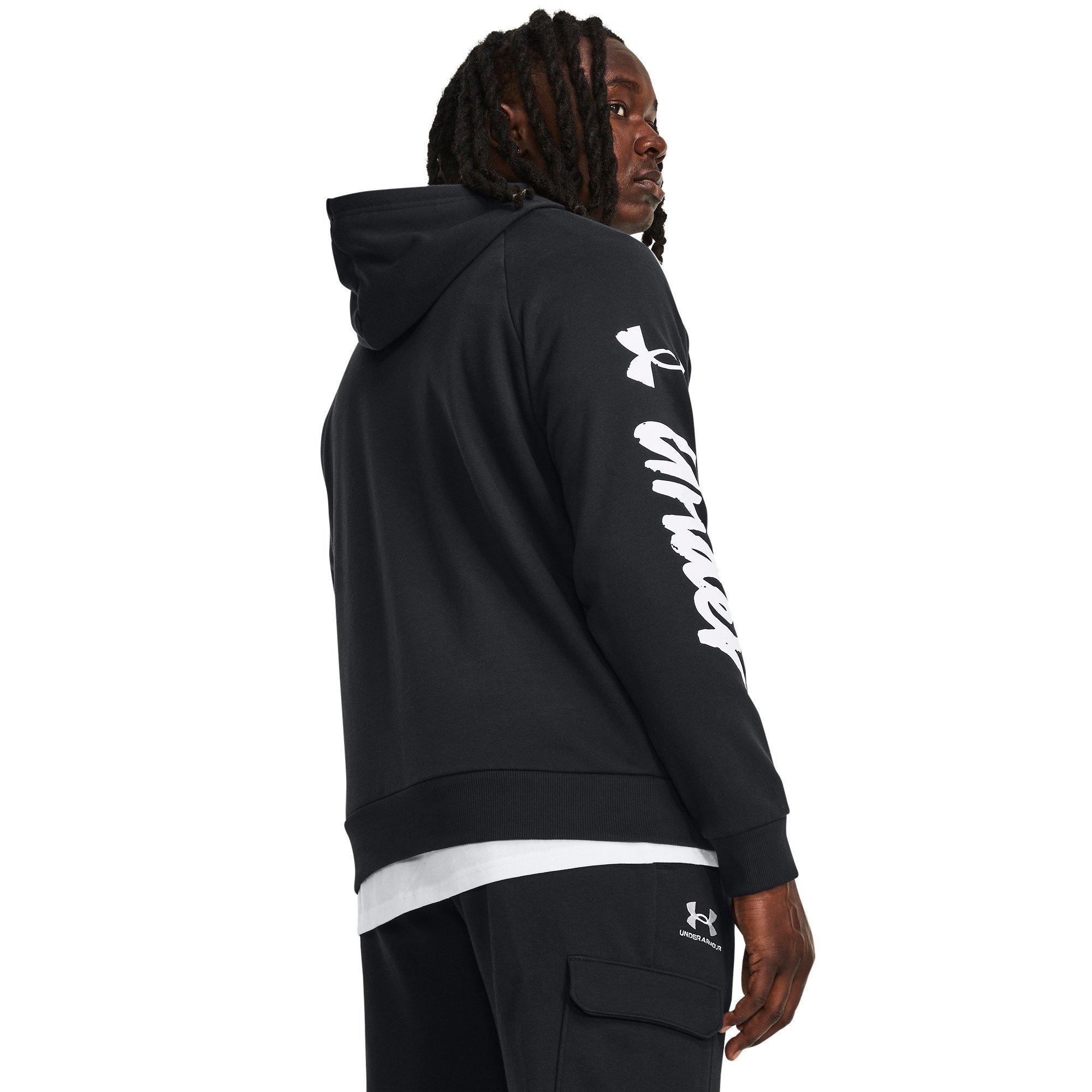 Black/White - Under Armour - Ua Rival Fleece Graphic Hoodie Mens - 3