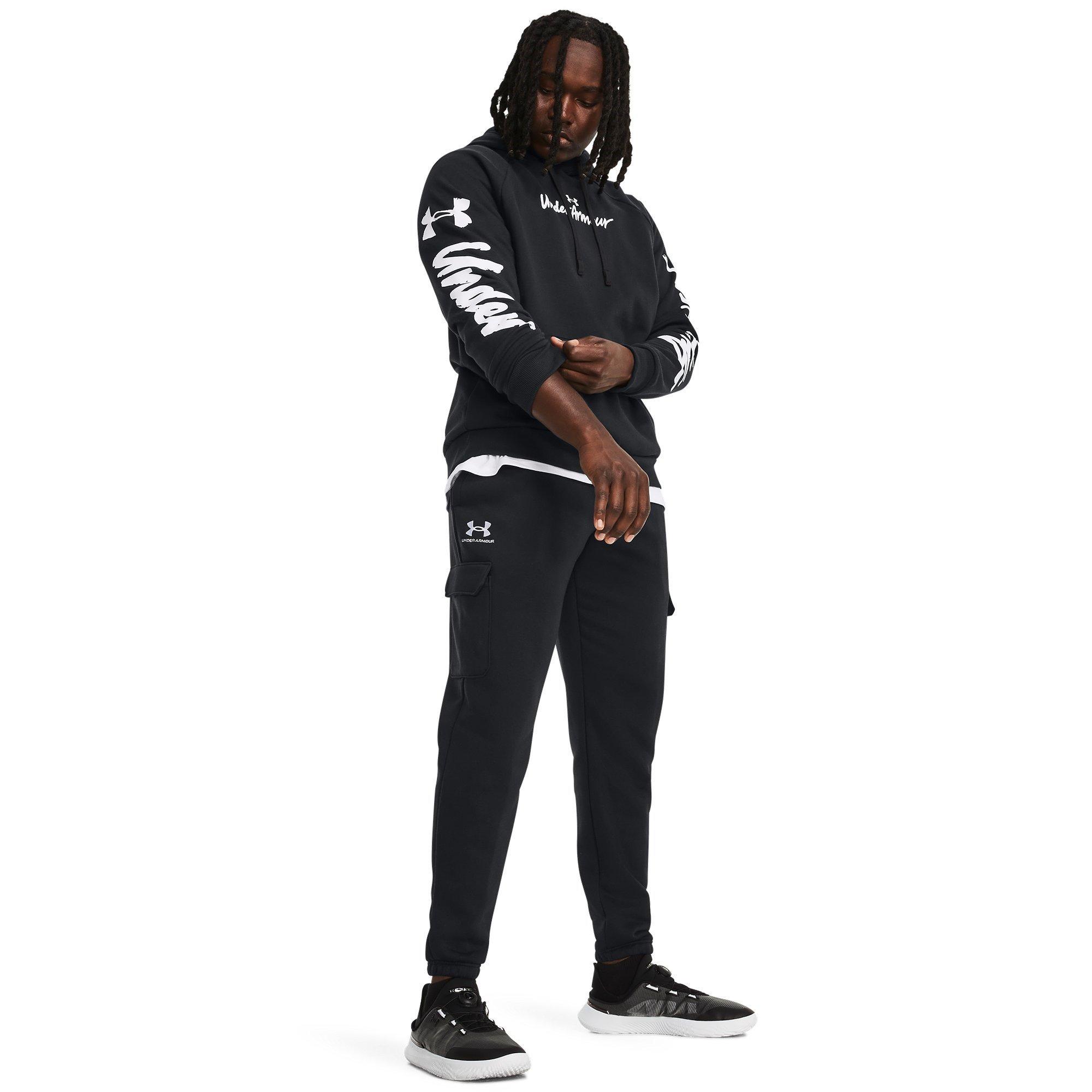 Black/White - Under Armour - Ua Rival Fleece Graphic Hoodie Mens - 4