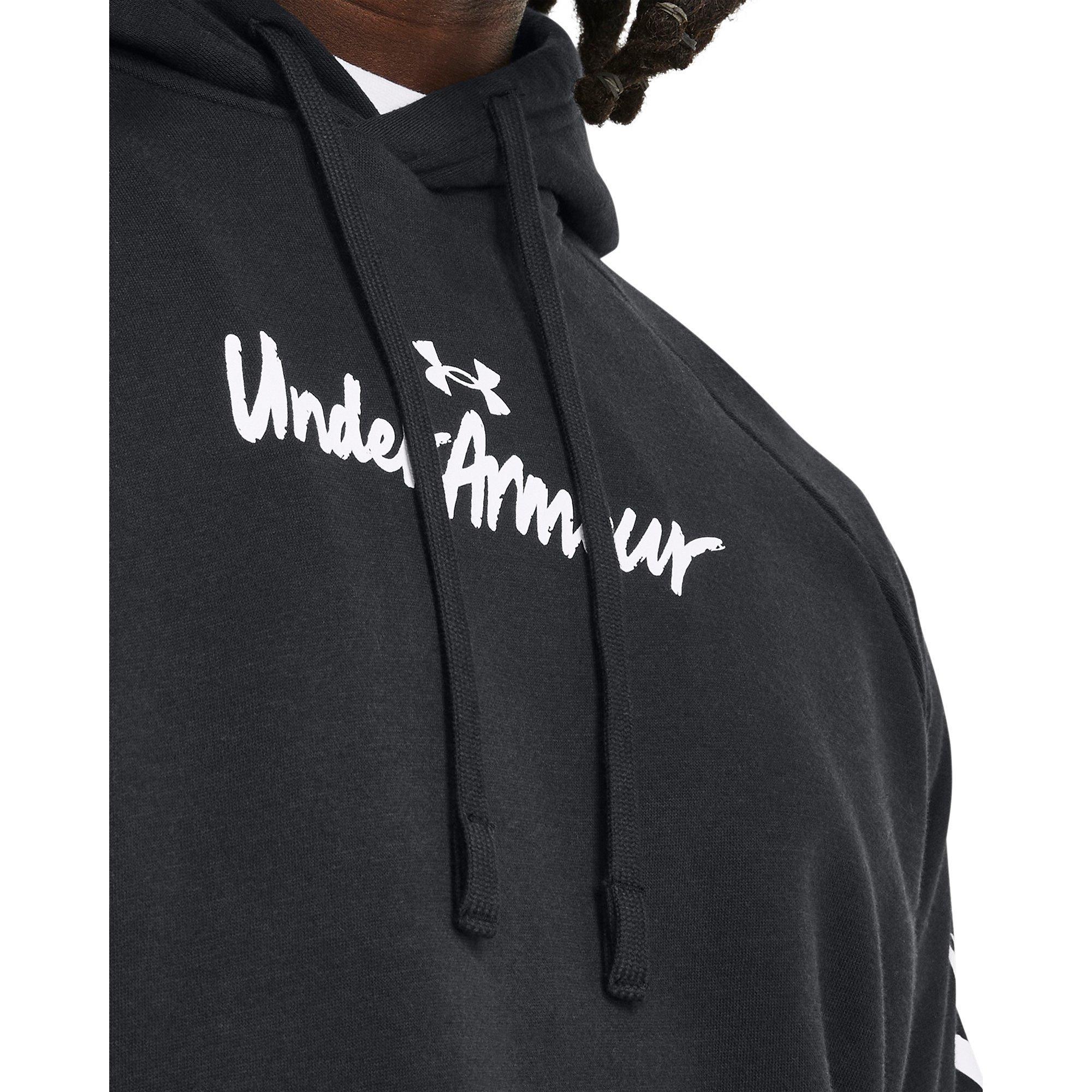 Black/White - Under Armour - Ua Rival Fleece Graphic Hoodie Mens - 5