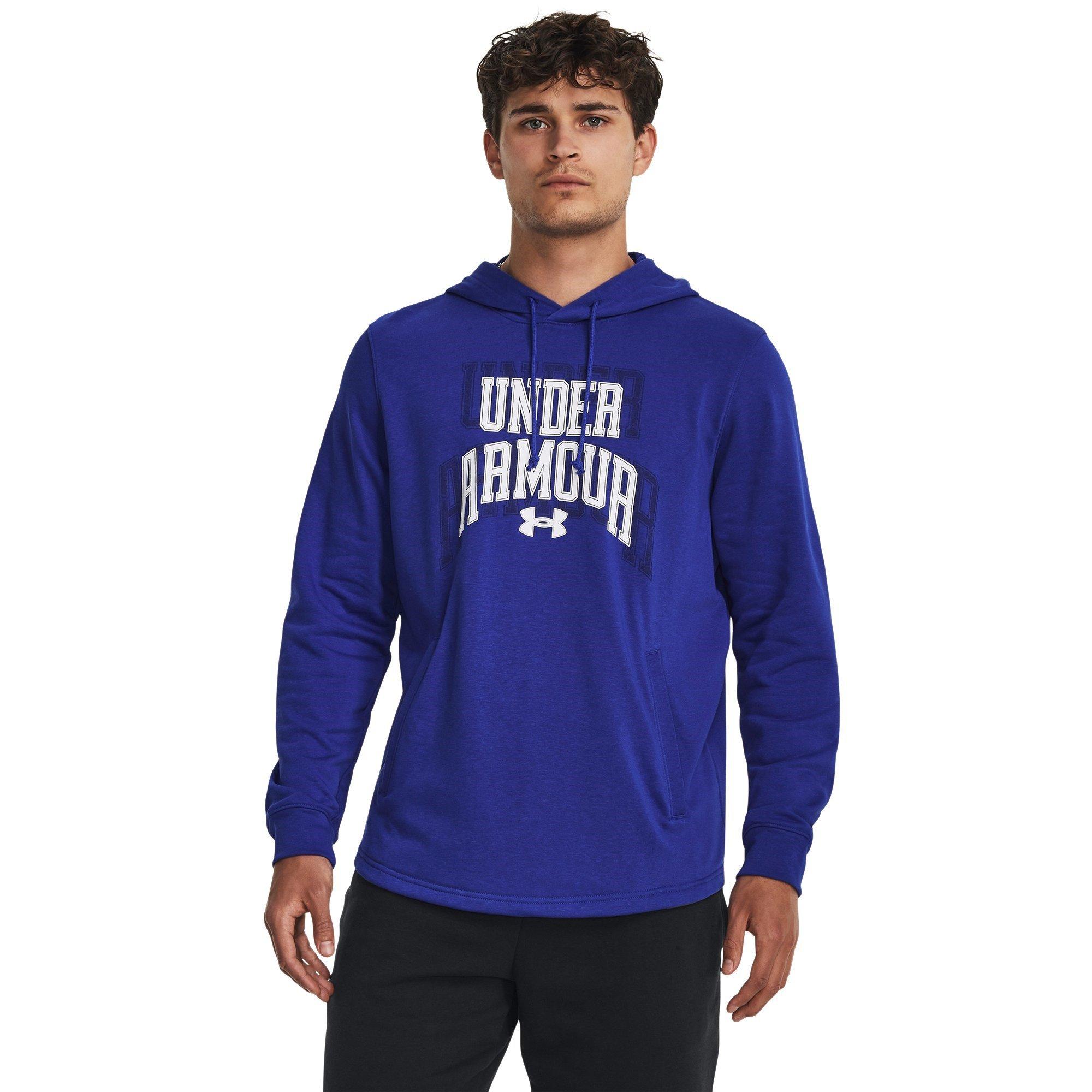 Royal/White - Under Armour - Rival Terry Graphic Hoodie - 2