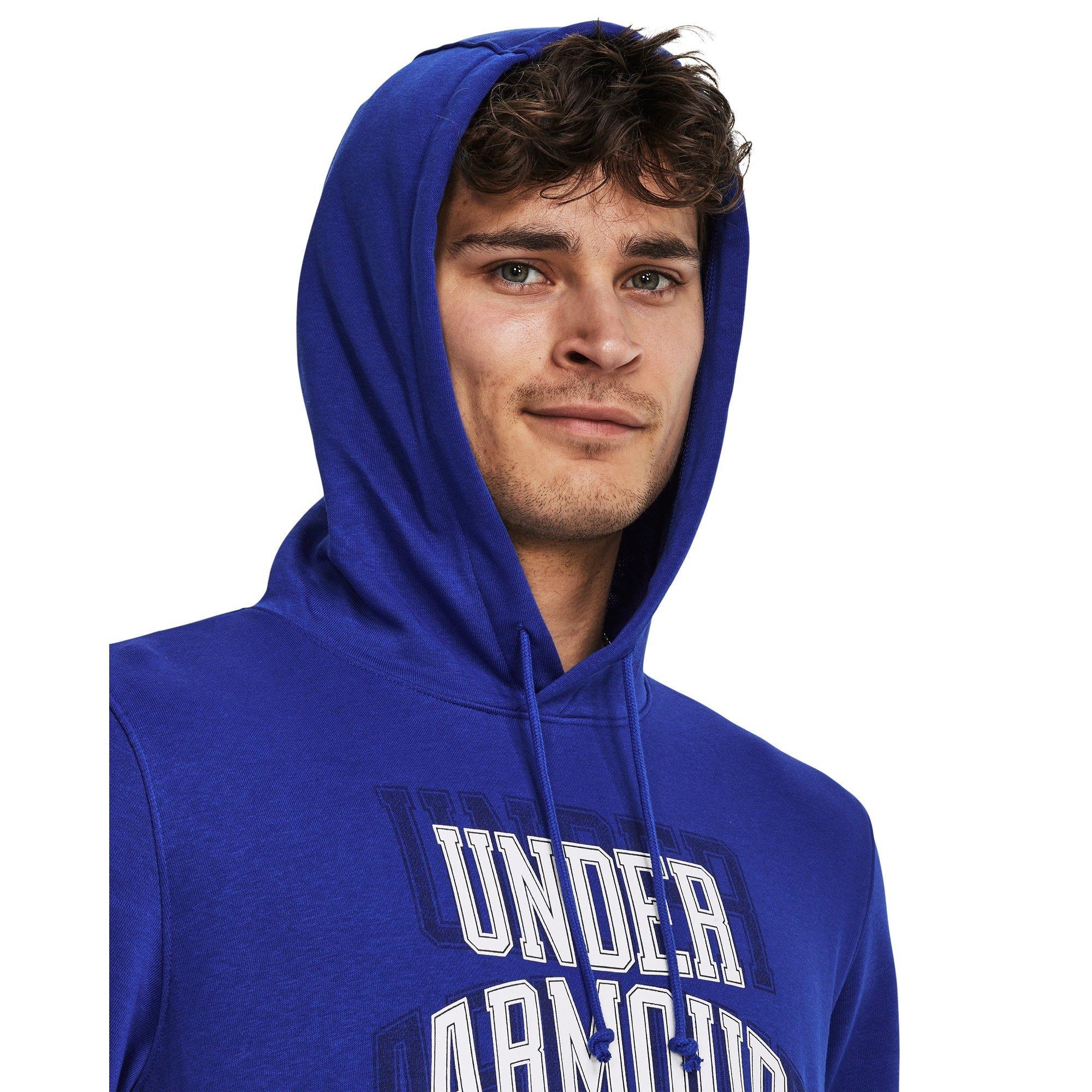 Royal/White - Under Armour - Rival Terry Graphic Hoodie - 5