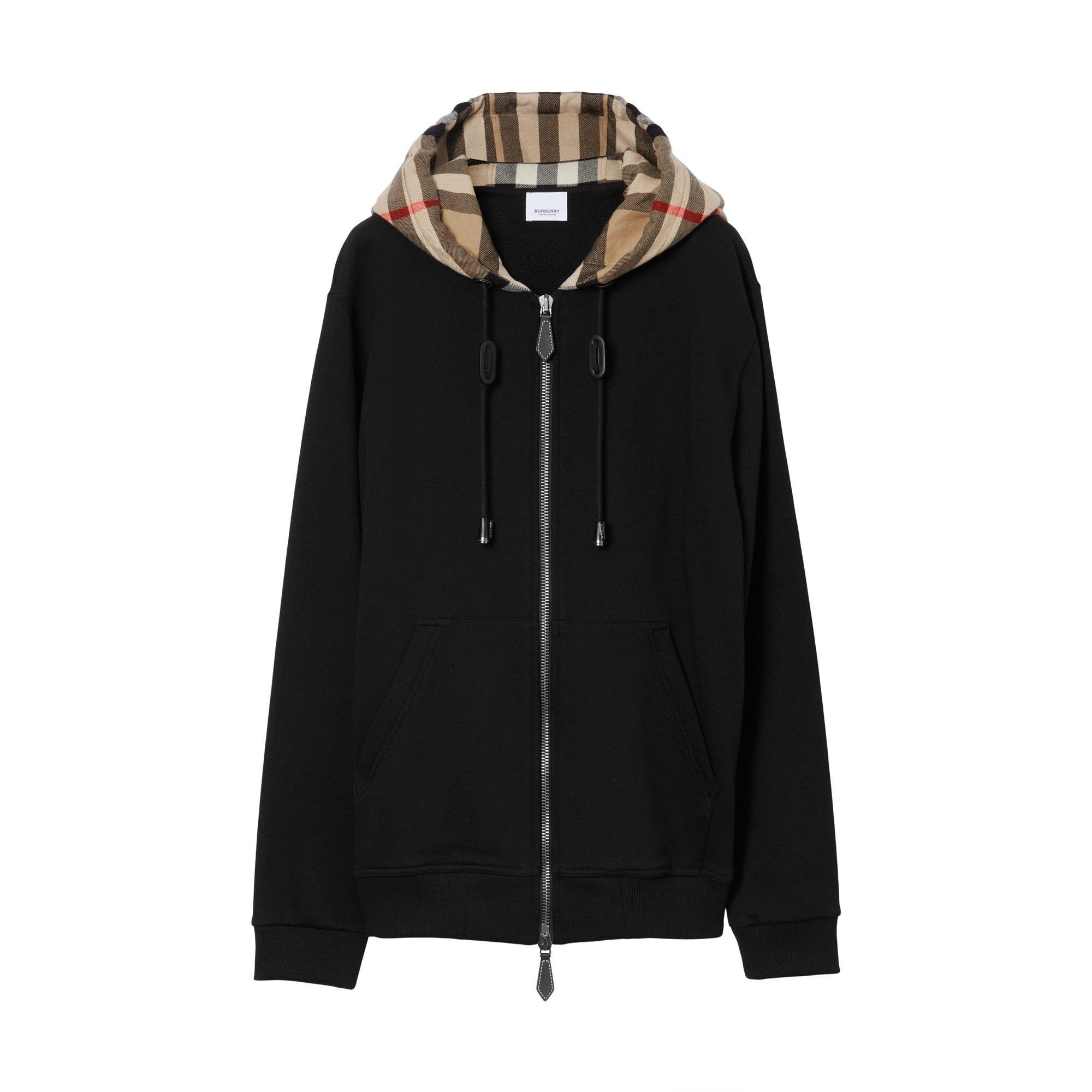 Burberry | Check Hood Cotton Zip Hoodie | Zip Hoodies | Cruise Fashion