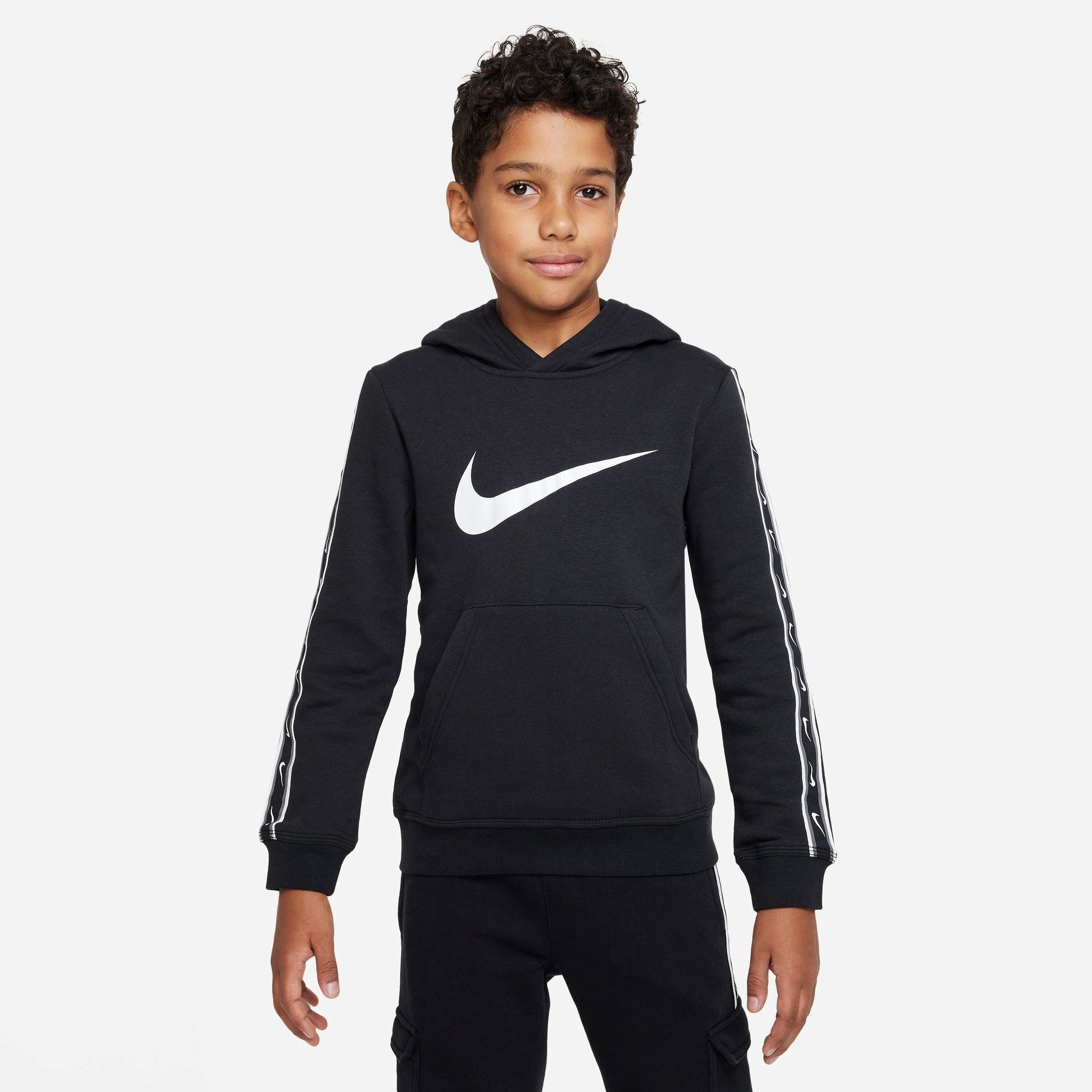 BLACK/BLACK/WHI - Nike - Sportswear Repeat Big Kids' (Boys') Fleece Pullover Hoodie - 1
