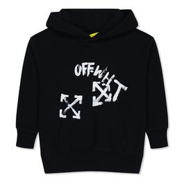 Off White Paint Script Hoodie Juniors