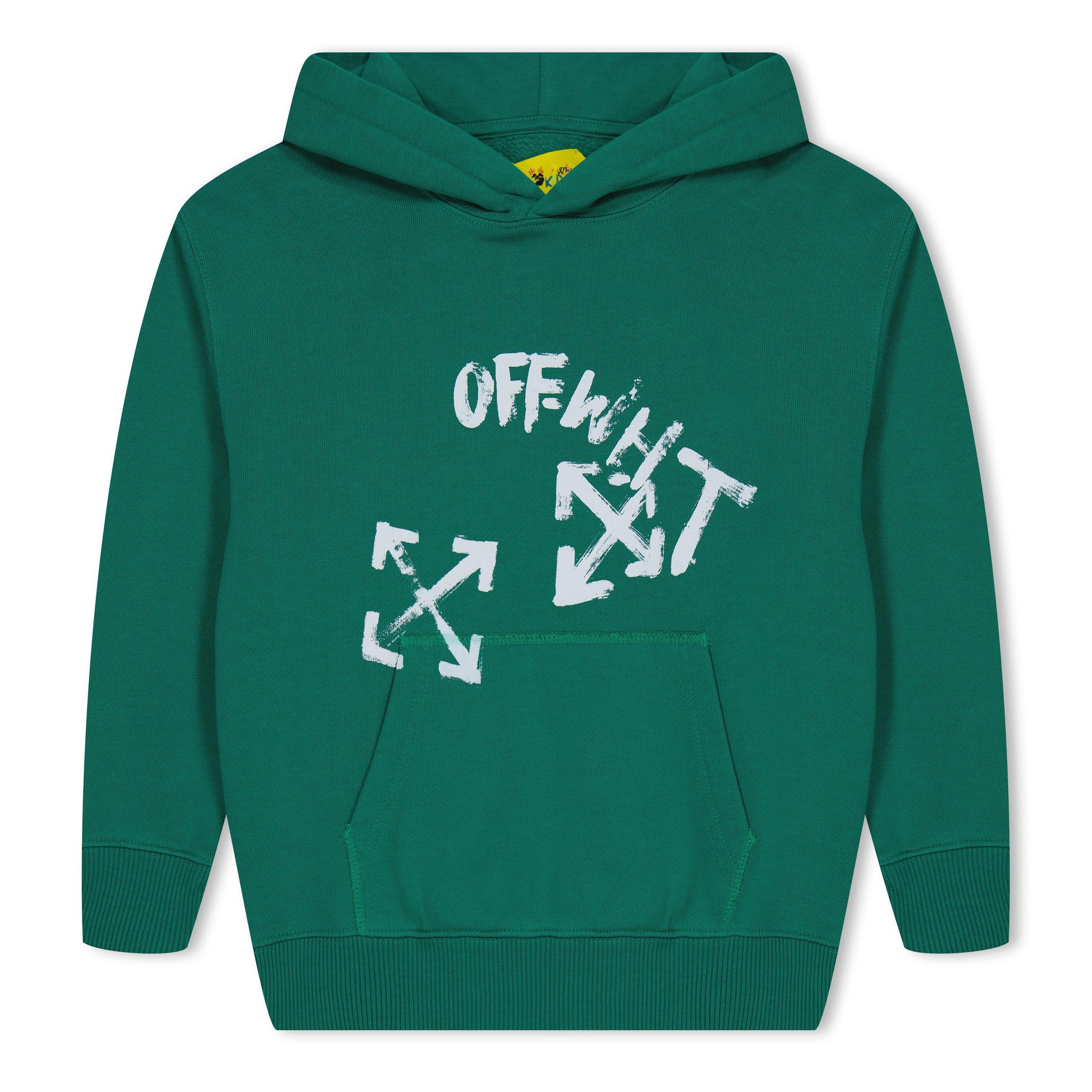 Green 5501 - Off White - Unisex Paint Script Luxury Cotton Hoodie - 1