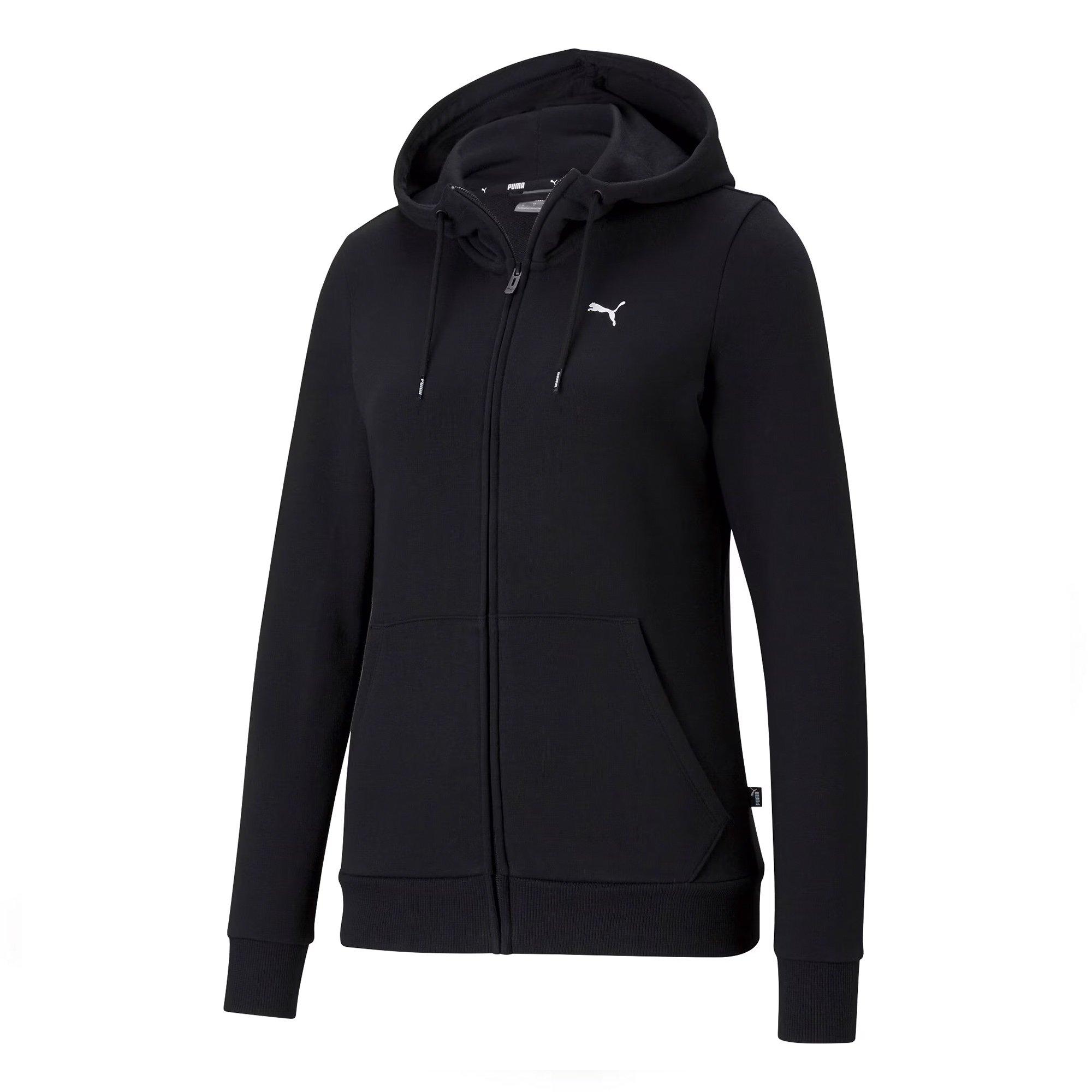 Blk-Cat Logo - Puma - Essentials Zip Up Hoodie Womens - 1