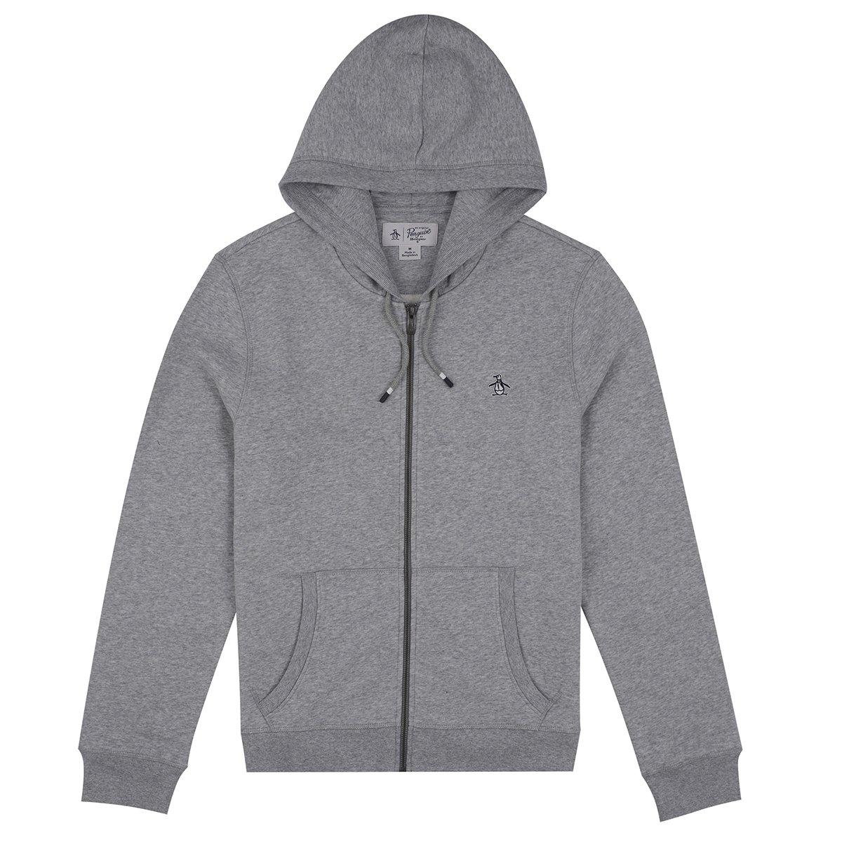 Original Penguin Men's Sticker Pete Full Zip Hoodie - Rain Heather - Small