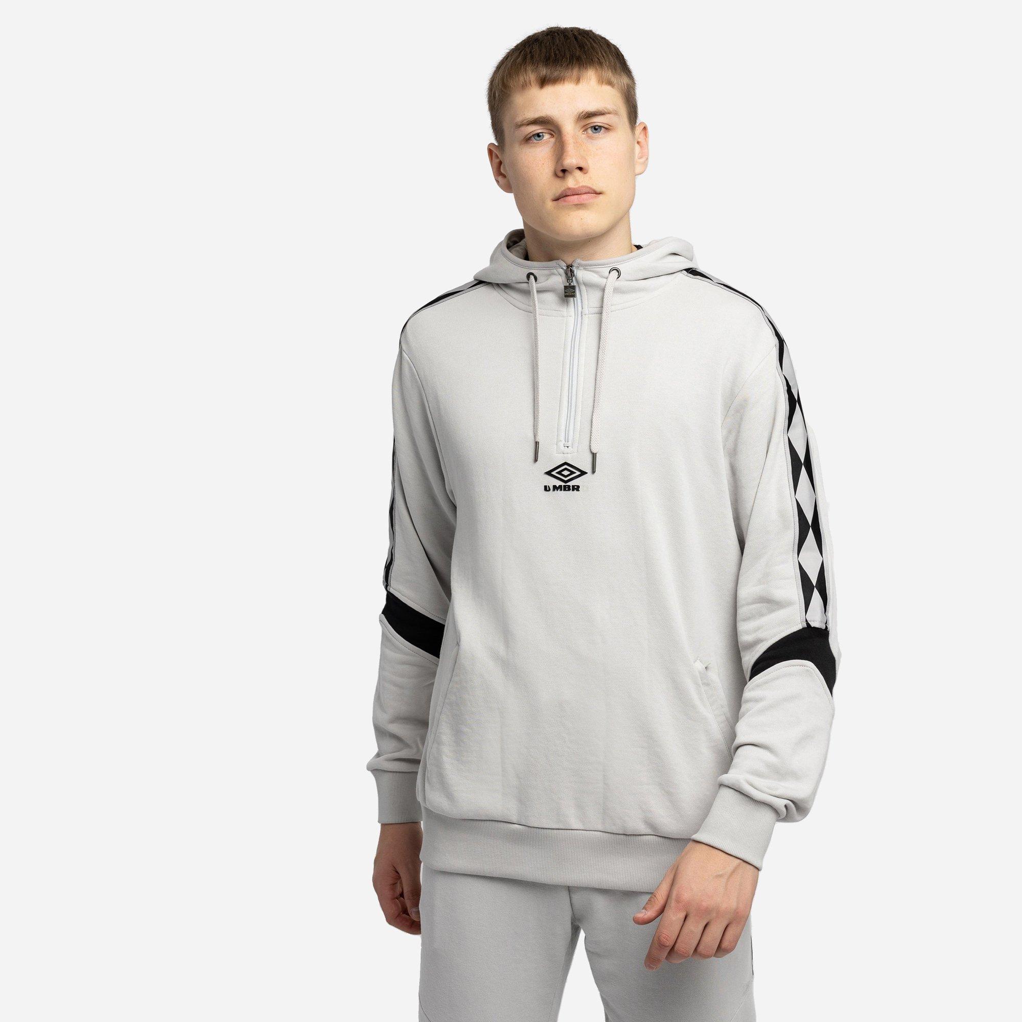 Lunar Rck/Black - Umbro - Diamond Taped Half-Zip Hoodie - 3