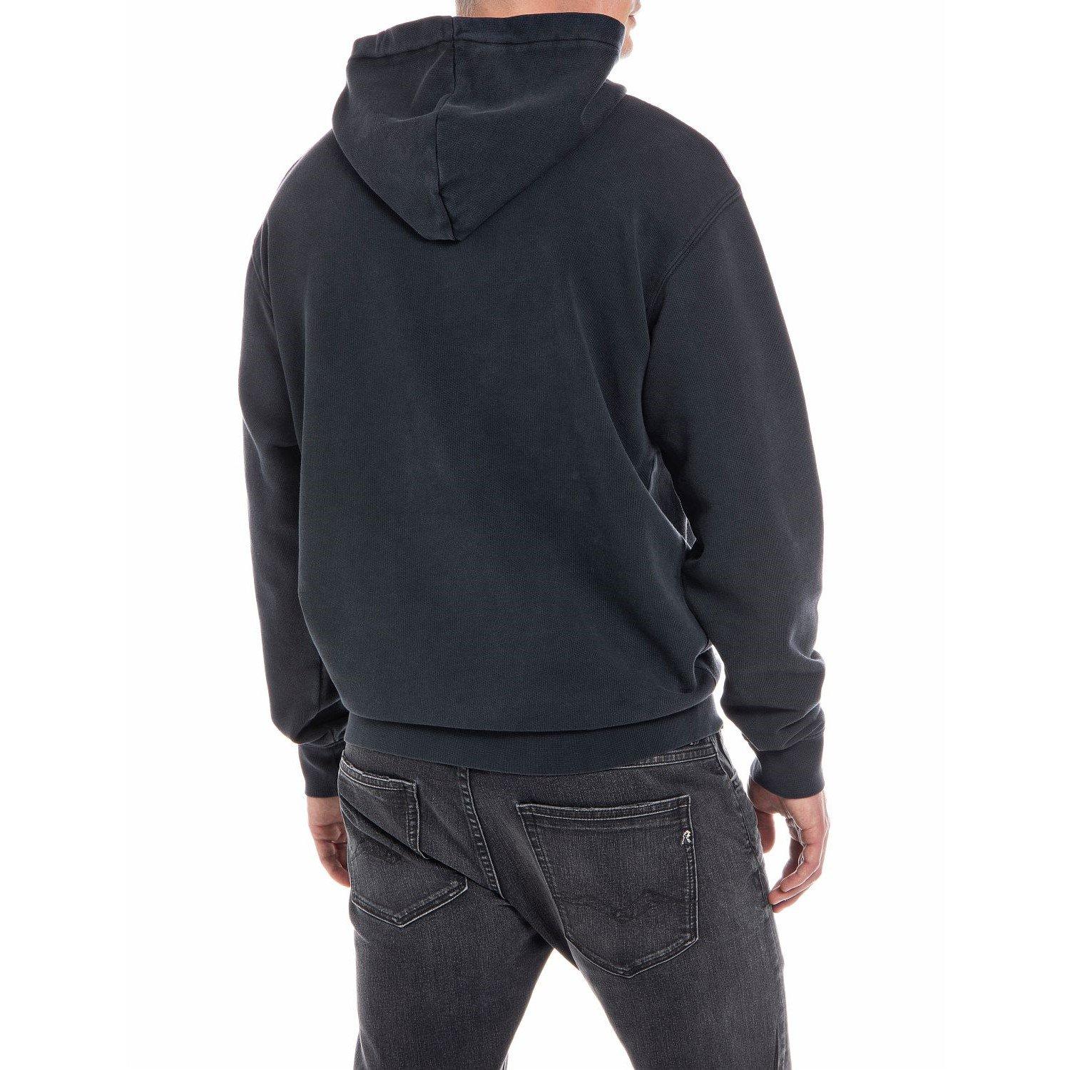 Black 099 - Replay - Men's Over-the-Head Fleece Hoodie - 2