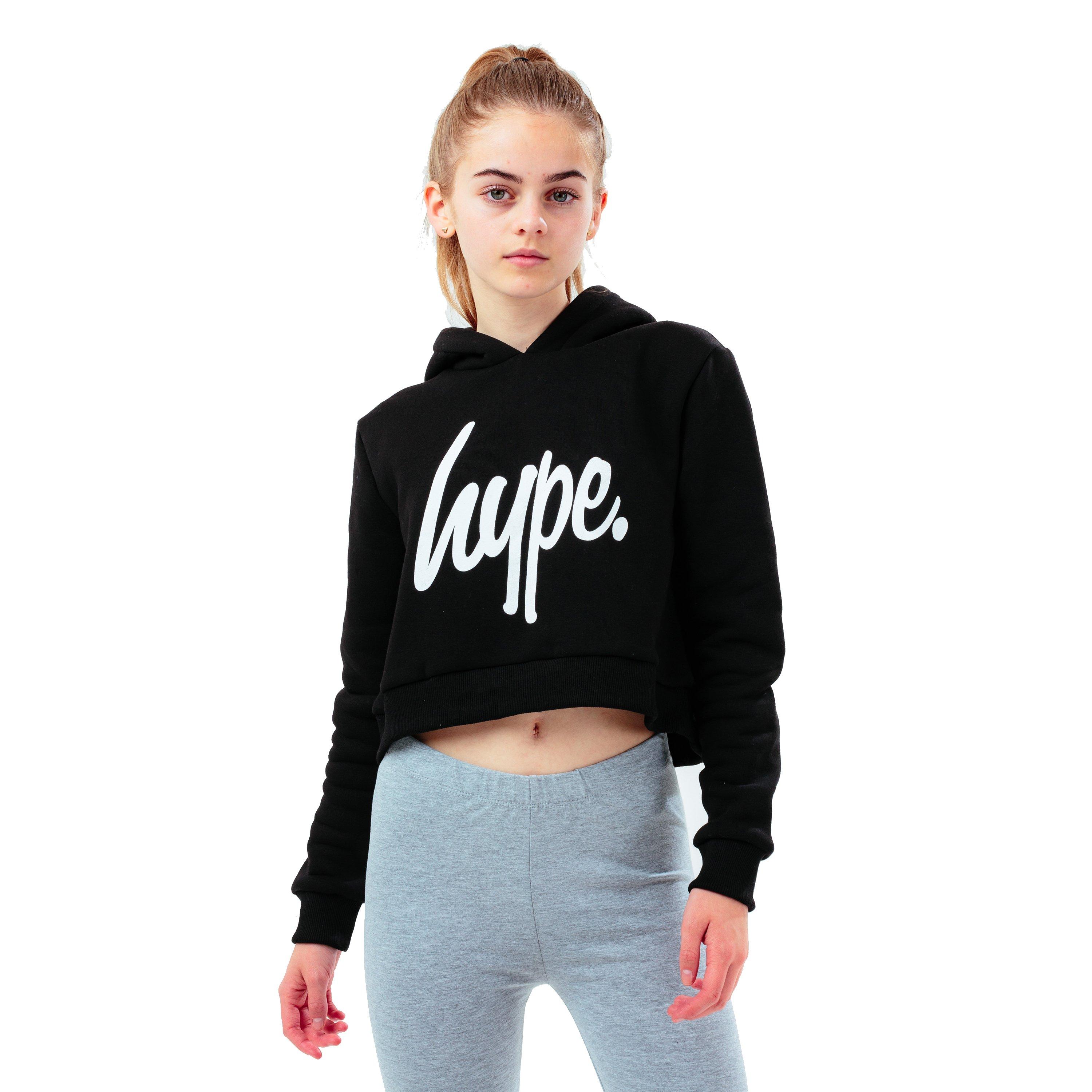 Zwart - Hype - Script Kids Crop Hoodie - 1